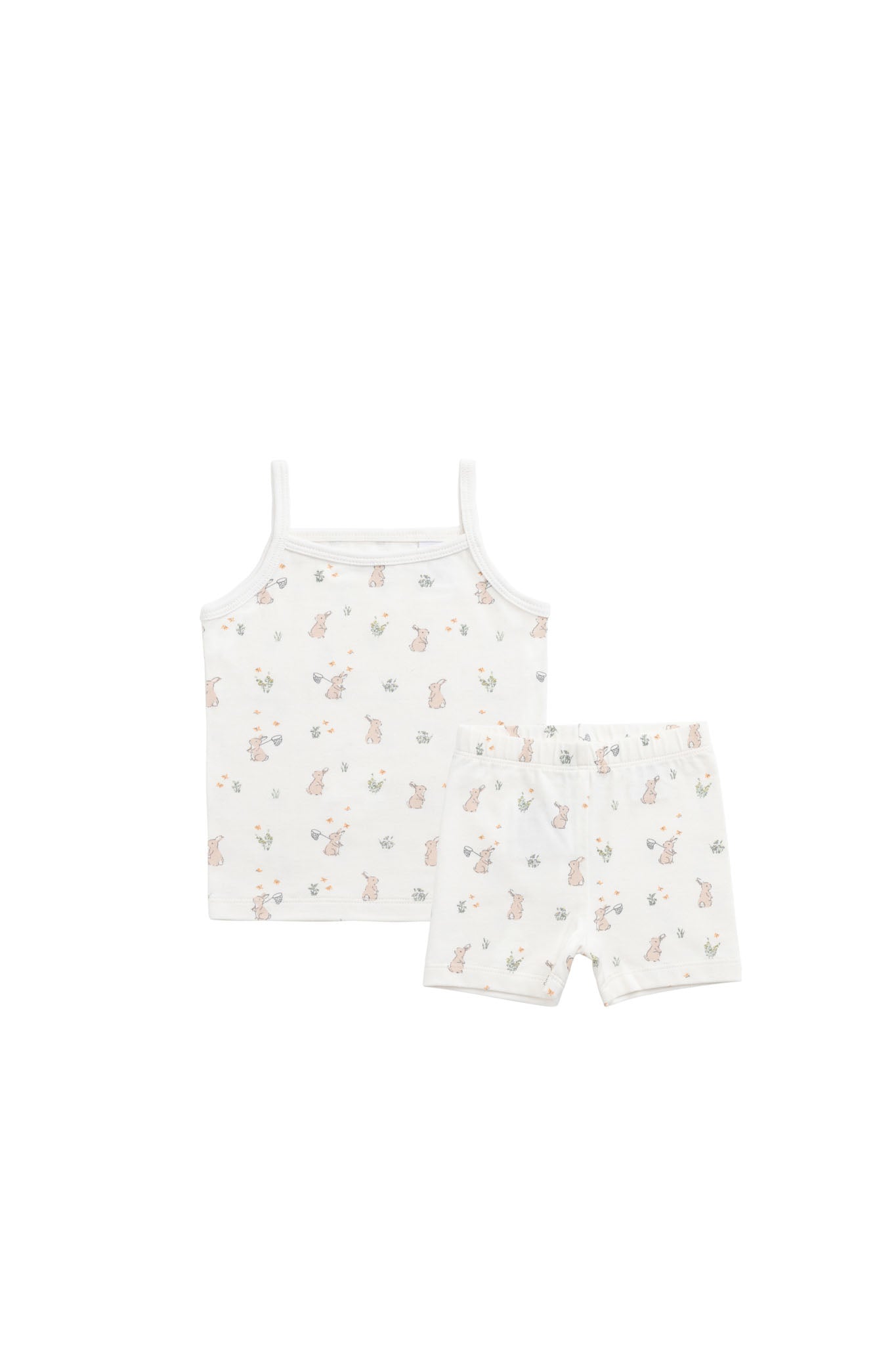 Organic Cotton Jude Singlet Pyjama Set - Lapin Jardin Crisp