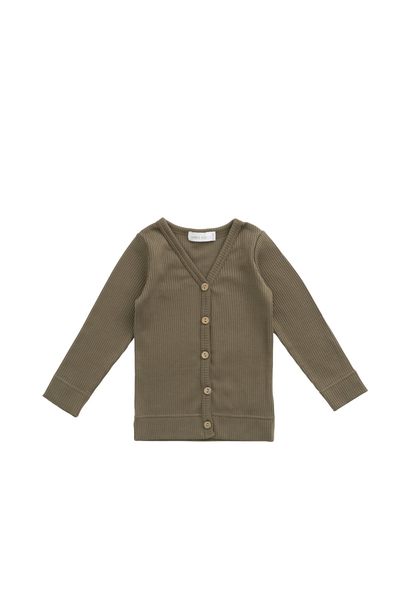 Organic Cotton Modal Cardigan - Fir Bark