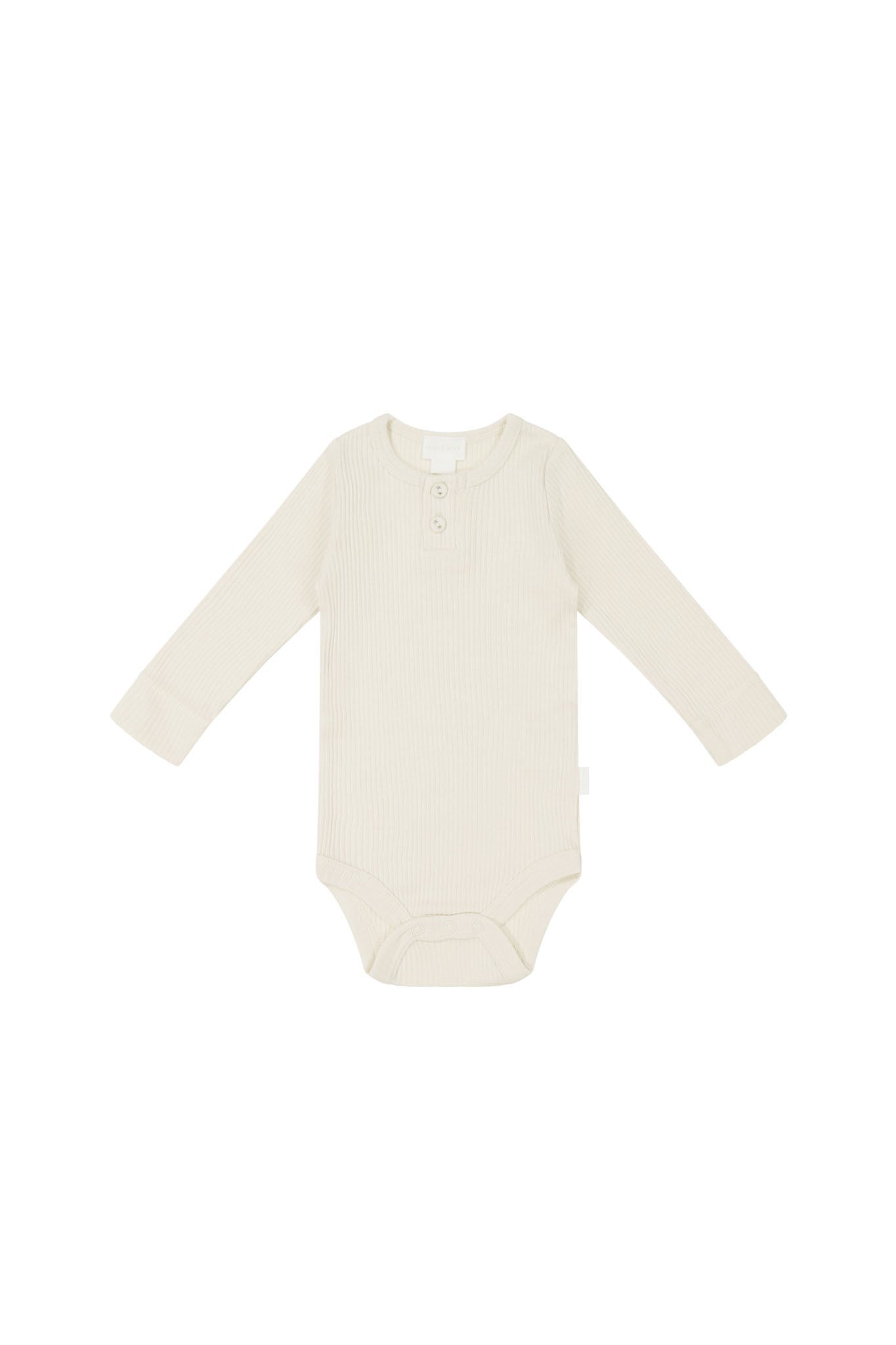 Organic Cotton Modal Long Sleeve Bodysuit - Parchment