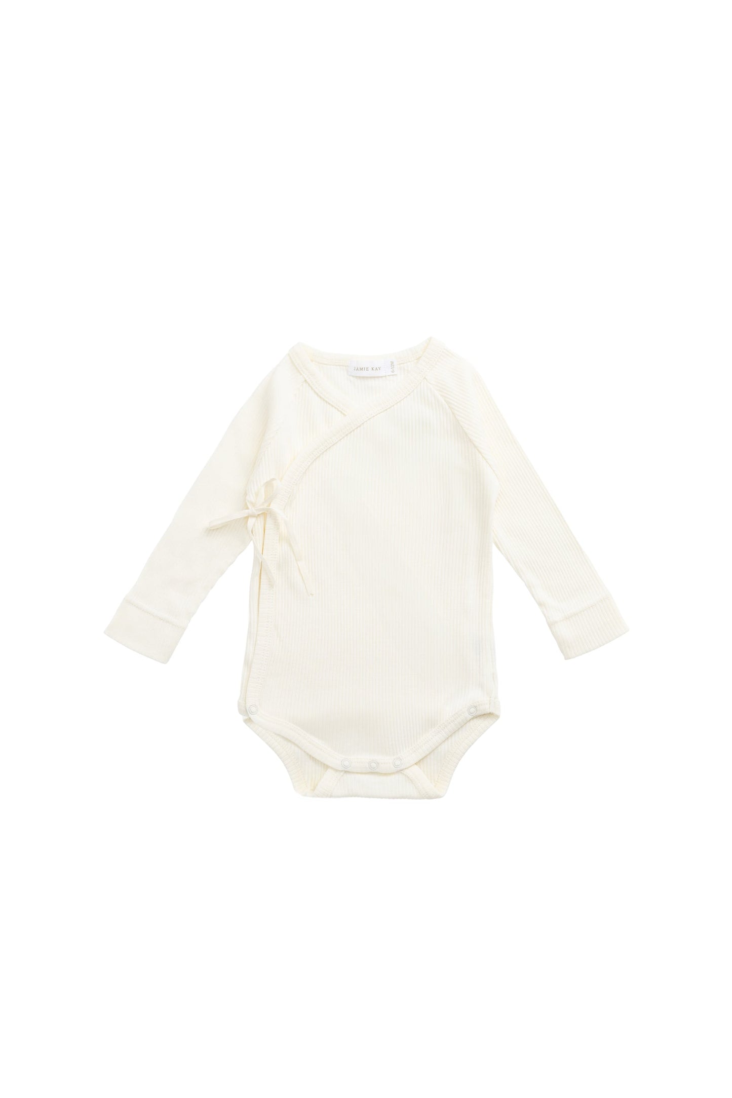 Organic Cotton Modal Marina Long Sleeve Bodysuit - Parchment