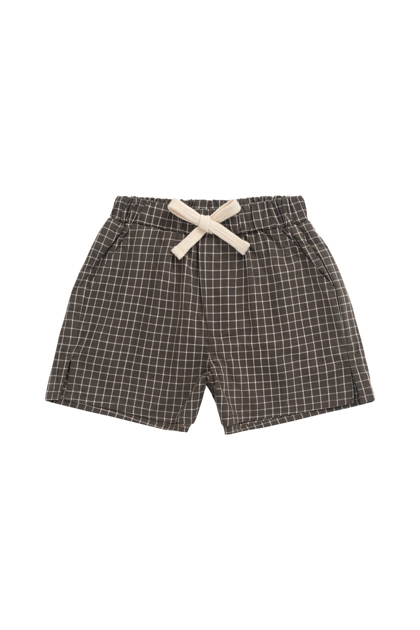 Organic Cotton Silas Short - Coffee Grid