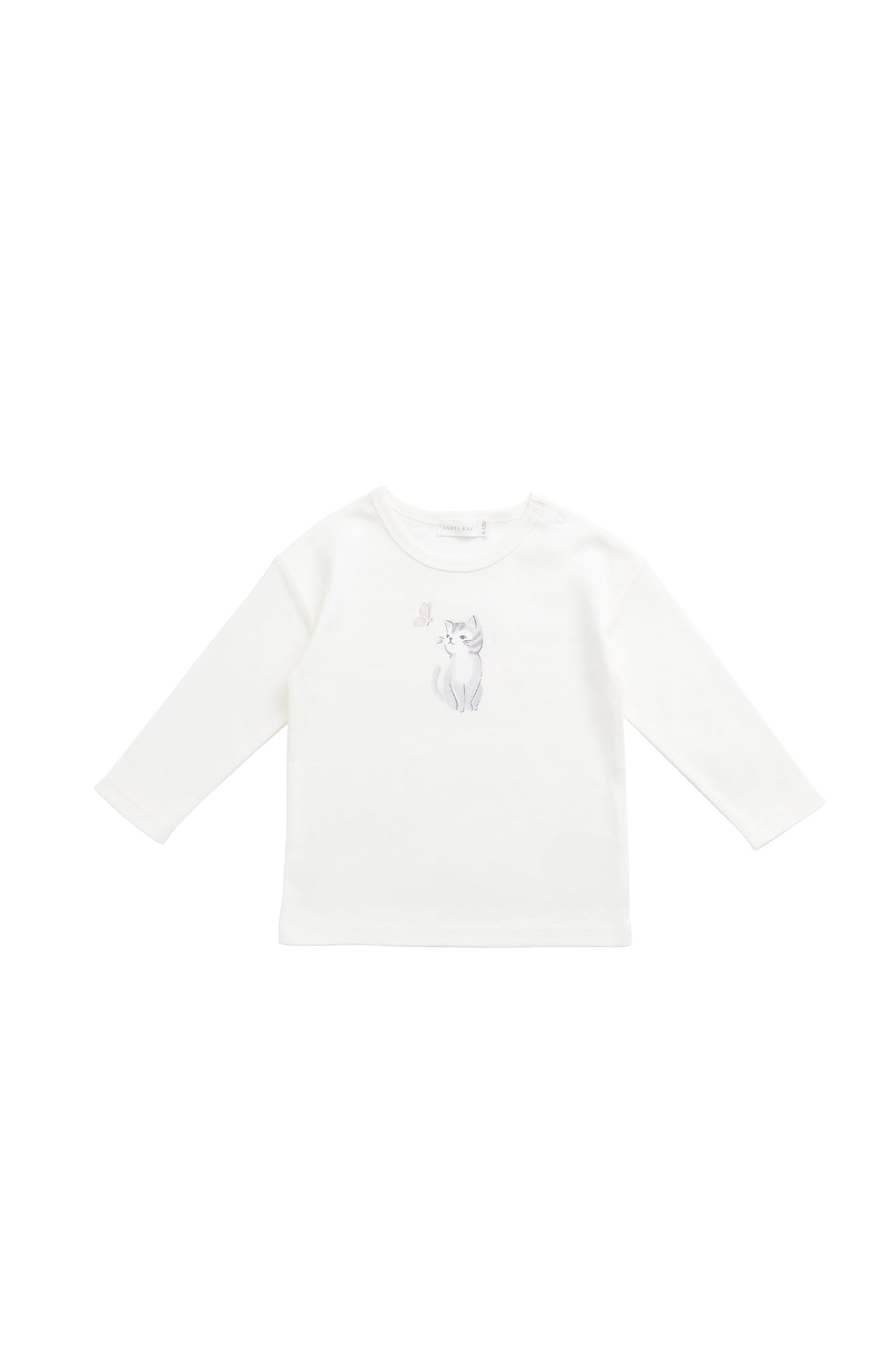 Pima Cotton Arnold Long Sleeve Top - Little Moon Parchment