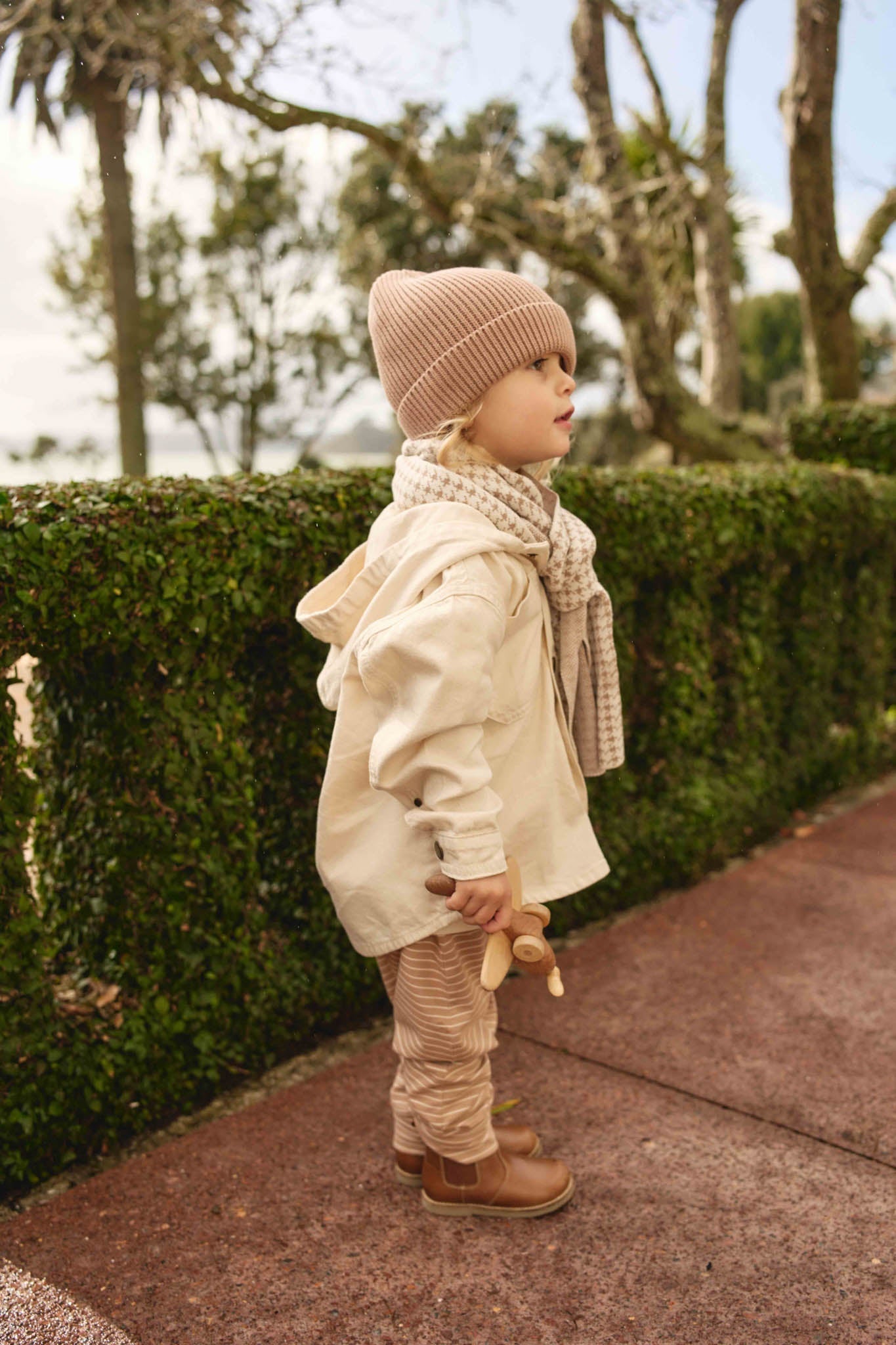 Leon Knitted Beanie - Pale Terracotta