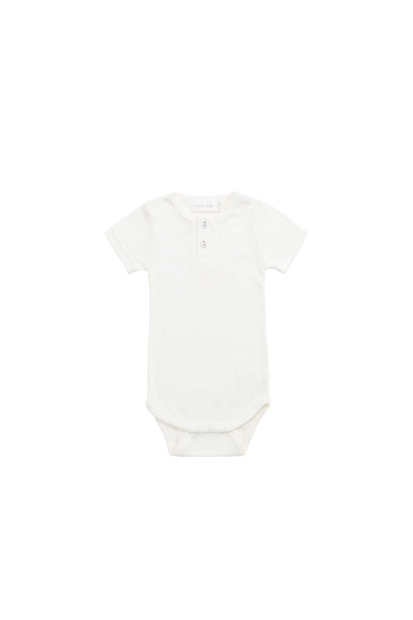 Organic Cotton Modal Darcy Rib Tee Bodysuit - Milk