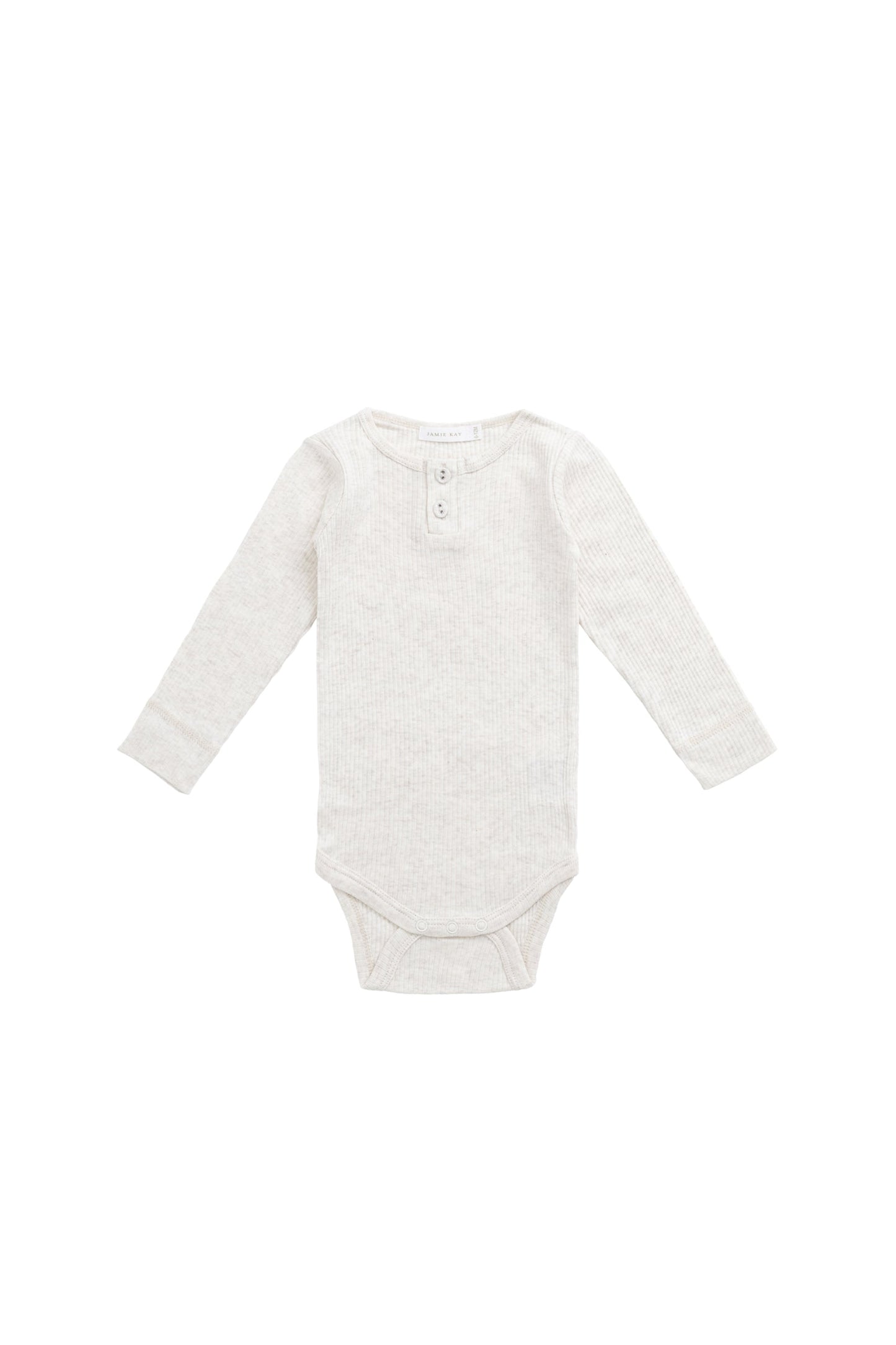 Organic Cotton Modal Long Sleeve Bodysuit - Oatmeal Marle