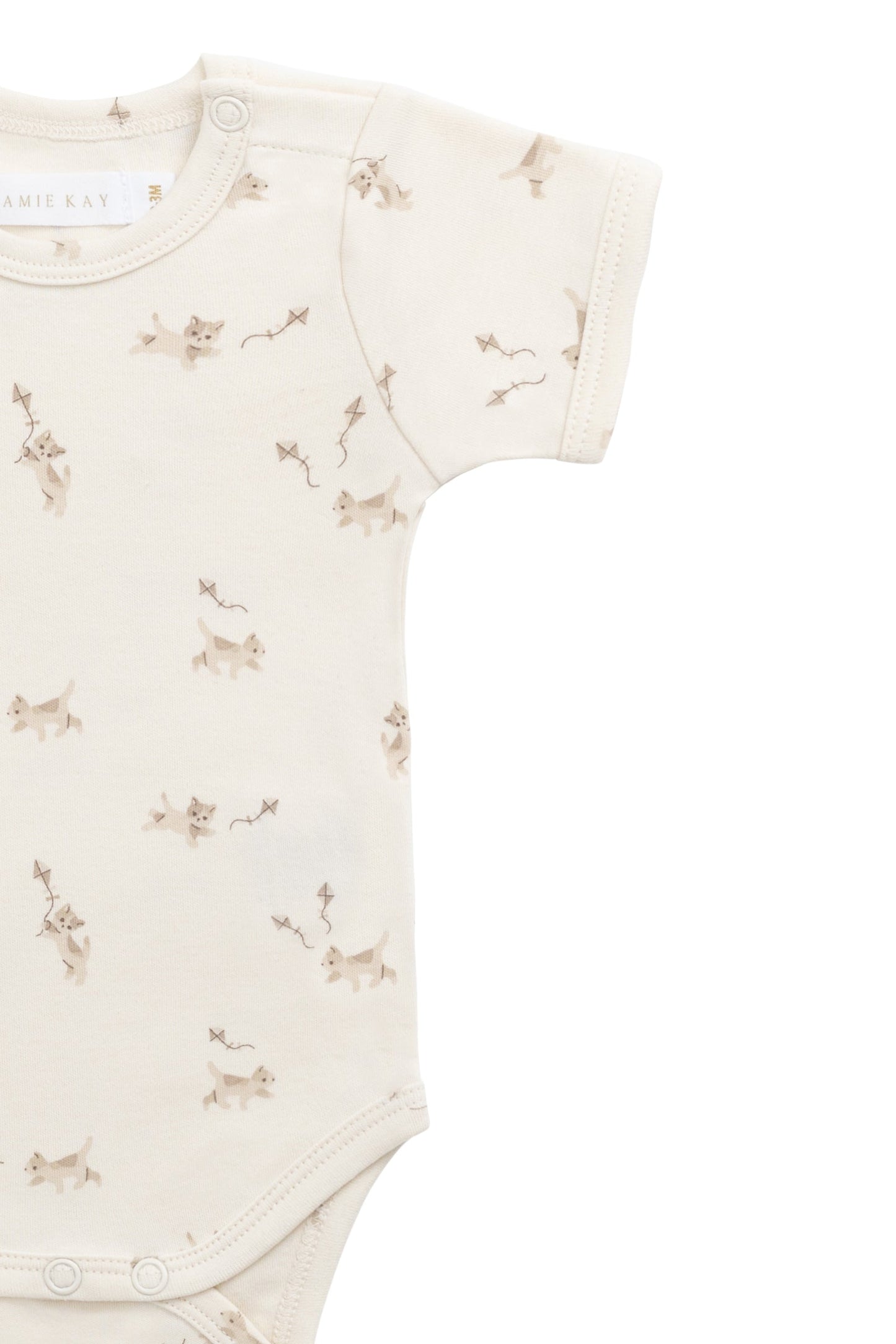 Organic Cotton Hudson Short Sleeve Bodysuit - Kitten and His Kites