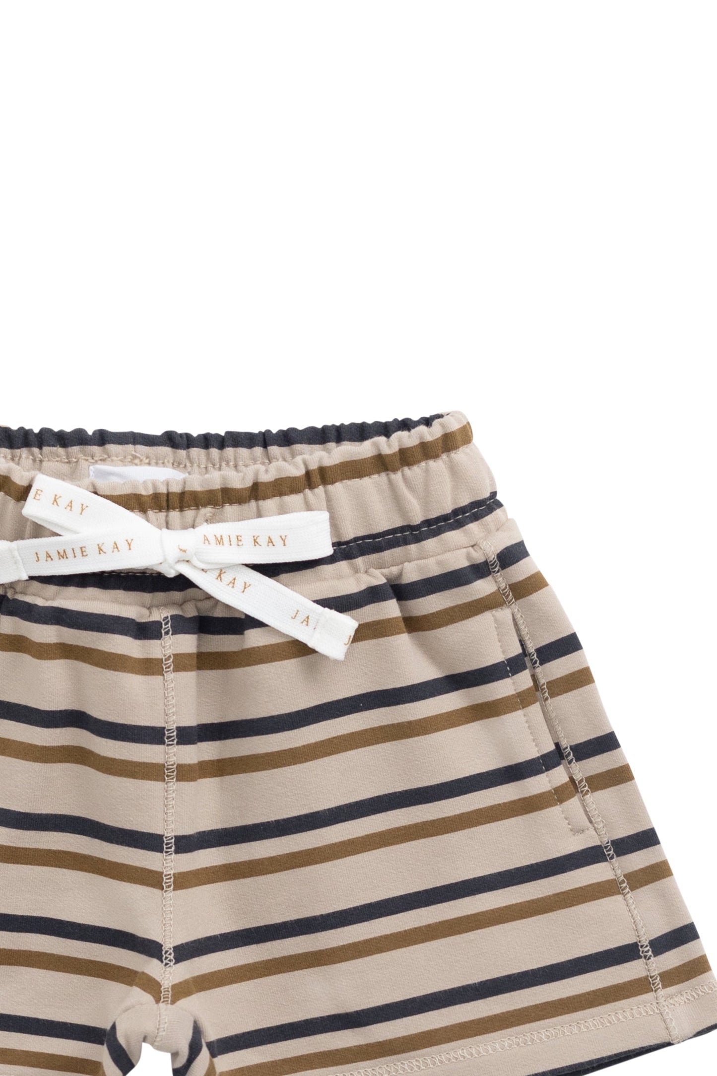 Organic Cotton Jalen Short - Raynor Stripe Pale Khaki
