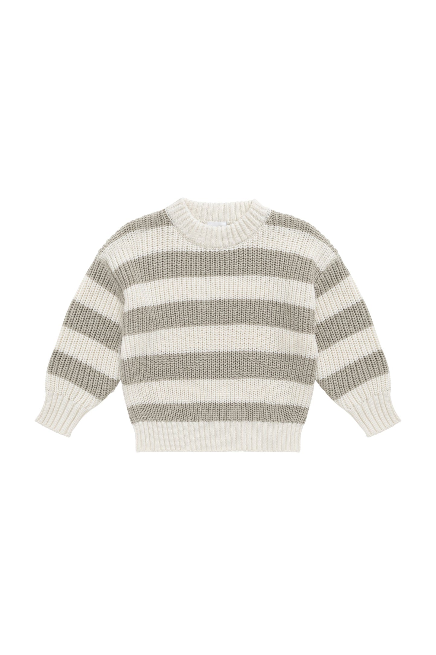 Johan Knit Jumper - Wide Knit Stripe Cloud/Raindance