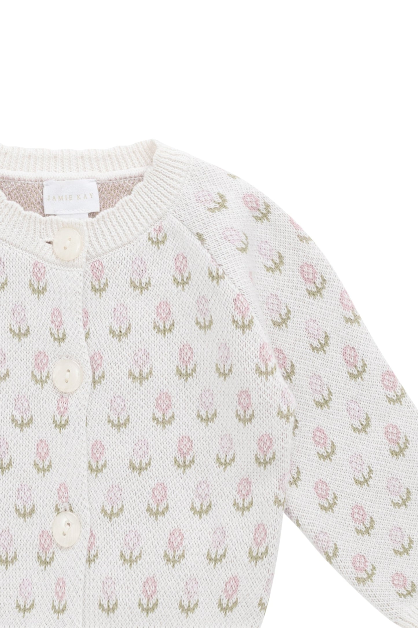 Olivia Cardigan - Olivia Jacquard Slightly Pink
