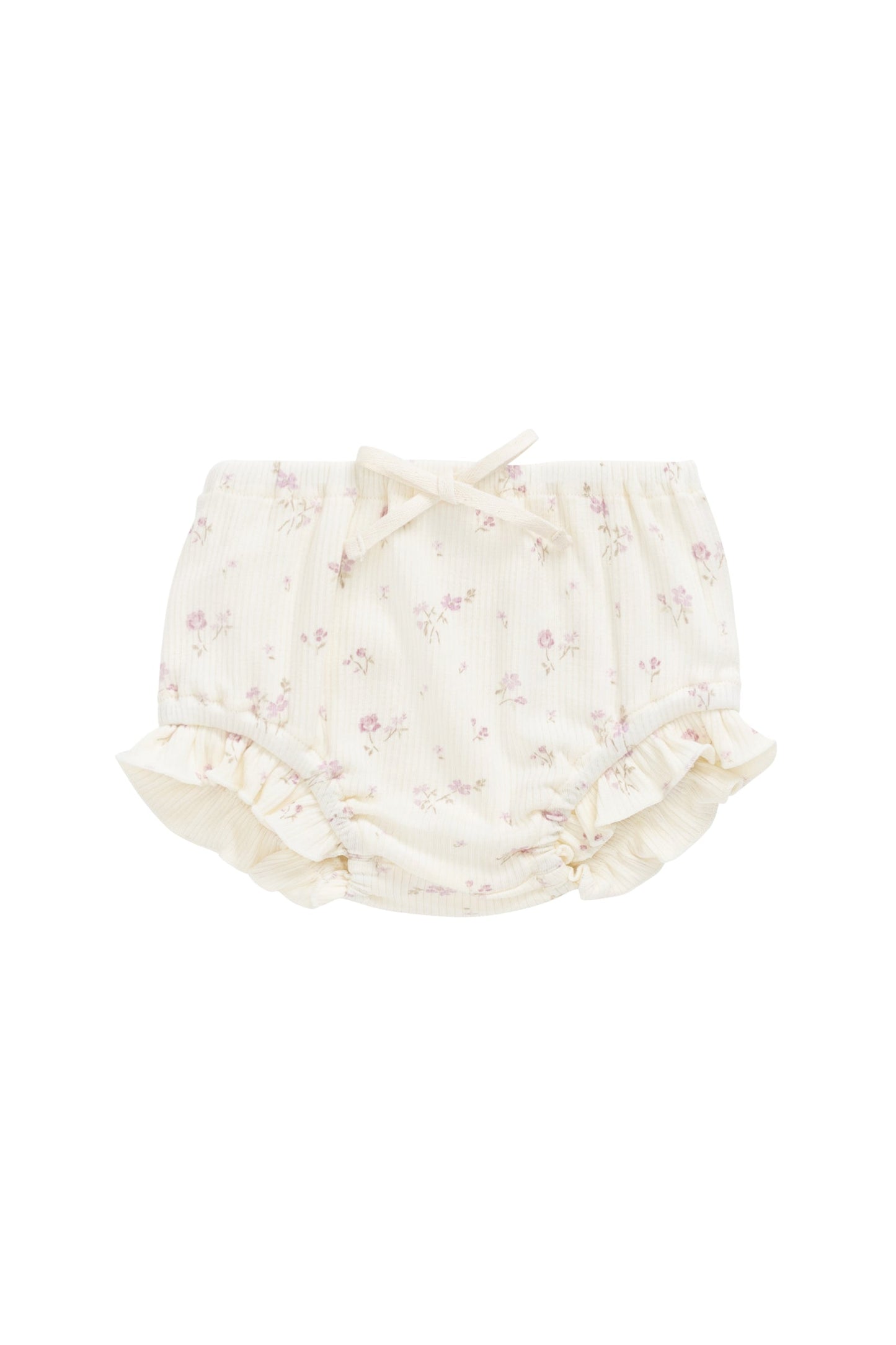 Organic Cotton Fine Rib Frill Bloomer - Caroline Egret