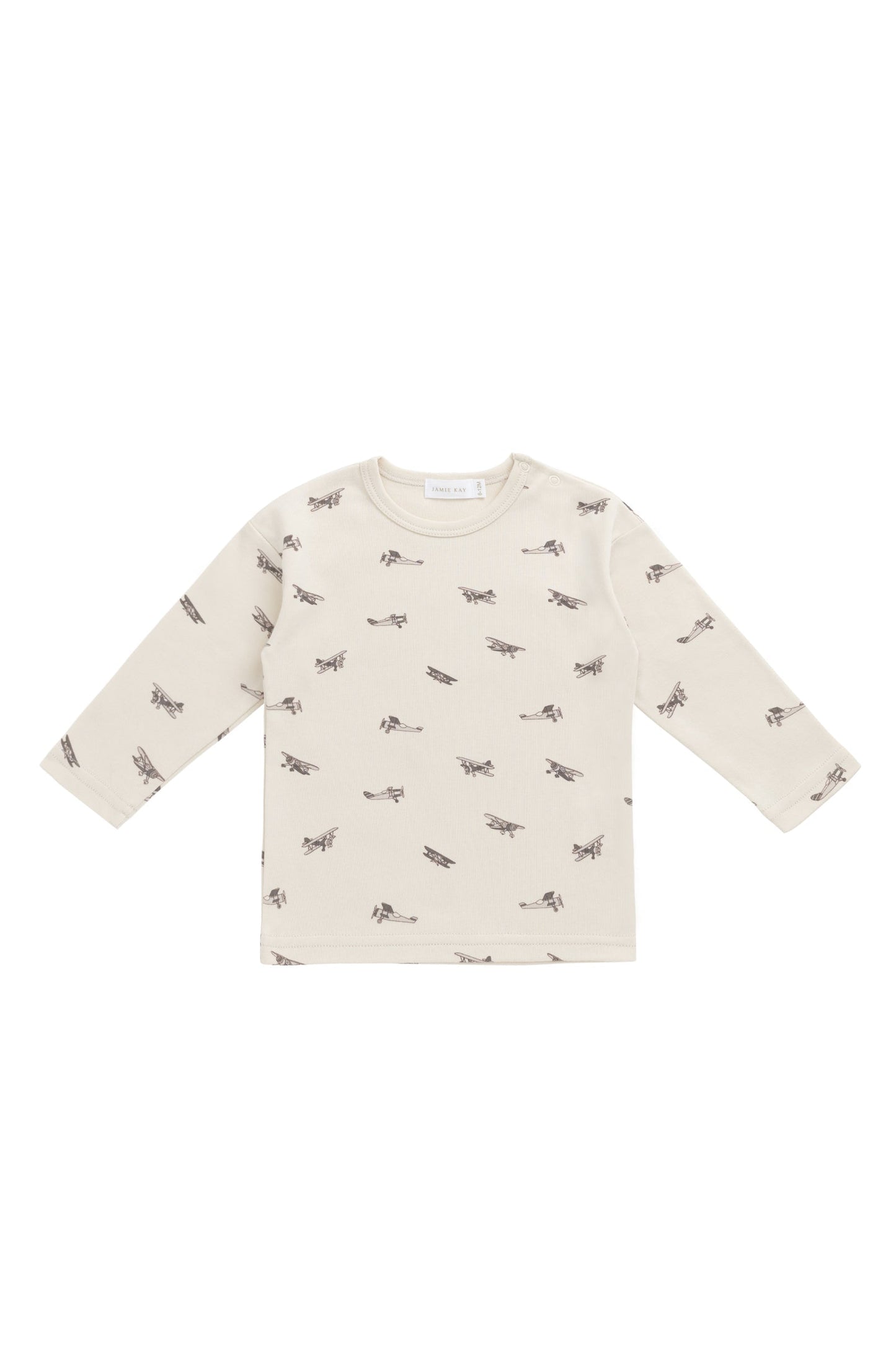 Pima Cotton Arnold Long Sleeve Top - Avion Oat