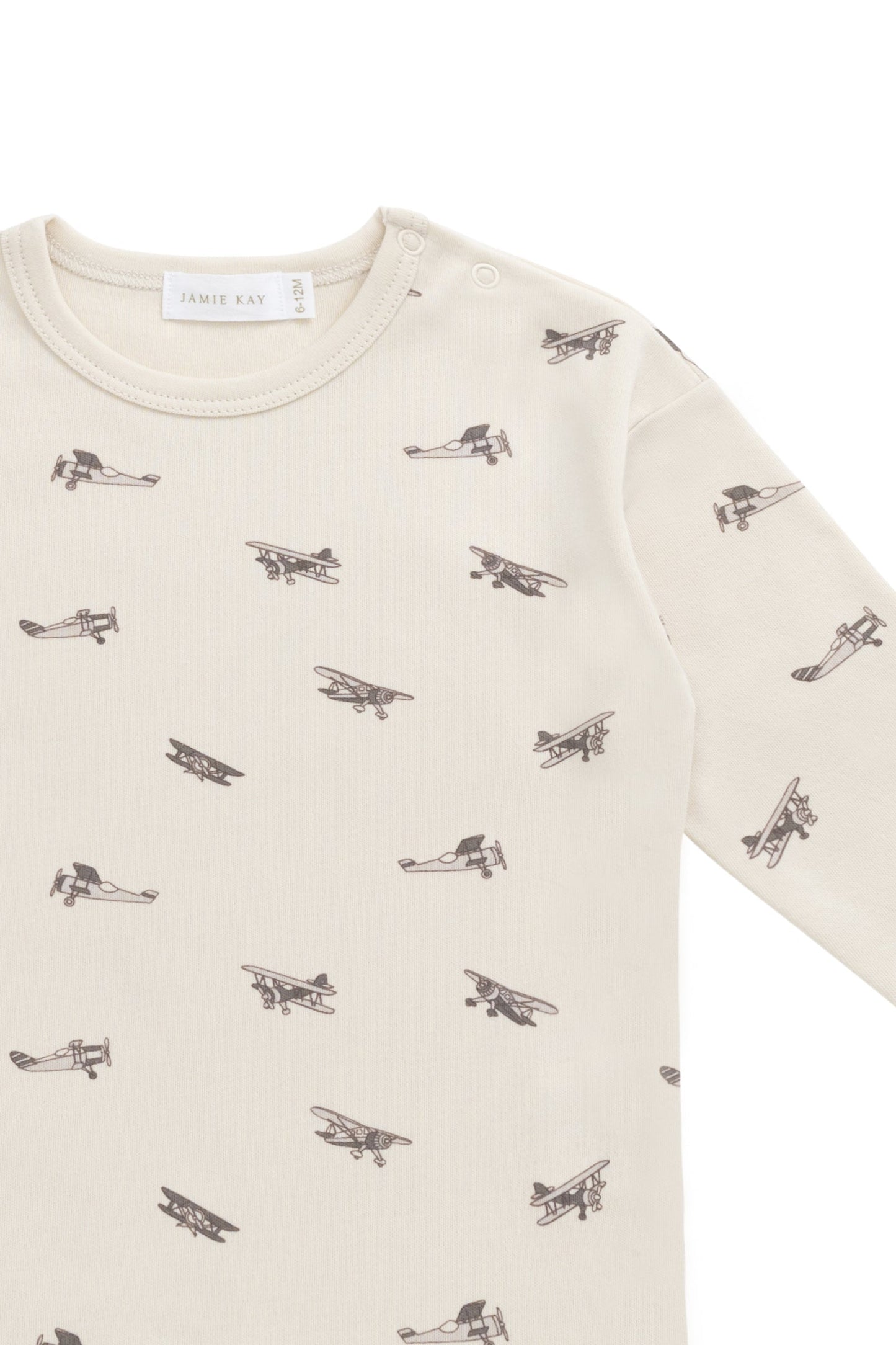 Pima Cotton Arnold Long Sleeve Top - Avion Oat