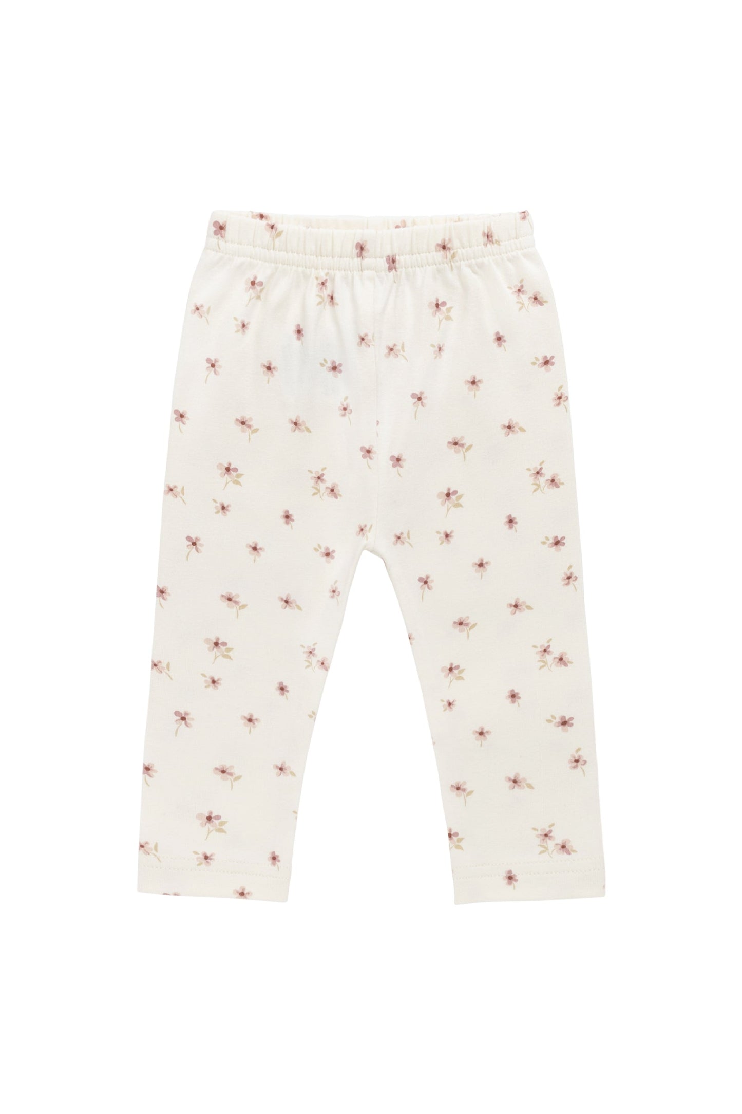 Organic Cotton Everyday Legging - Simple Flowers Egret