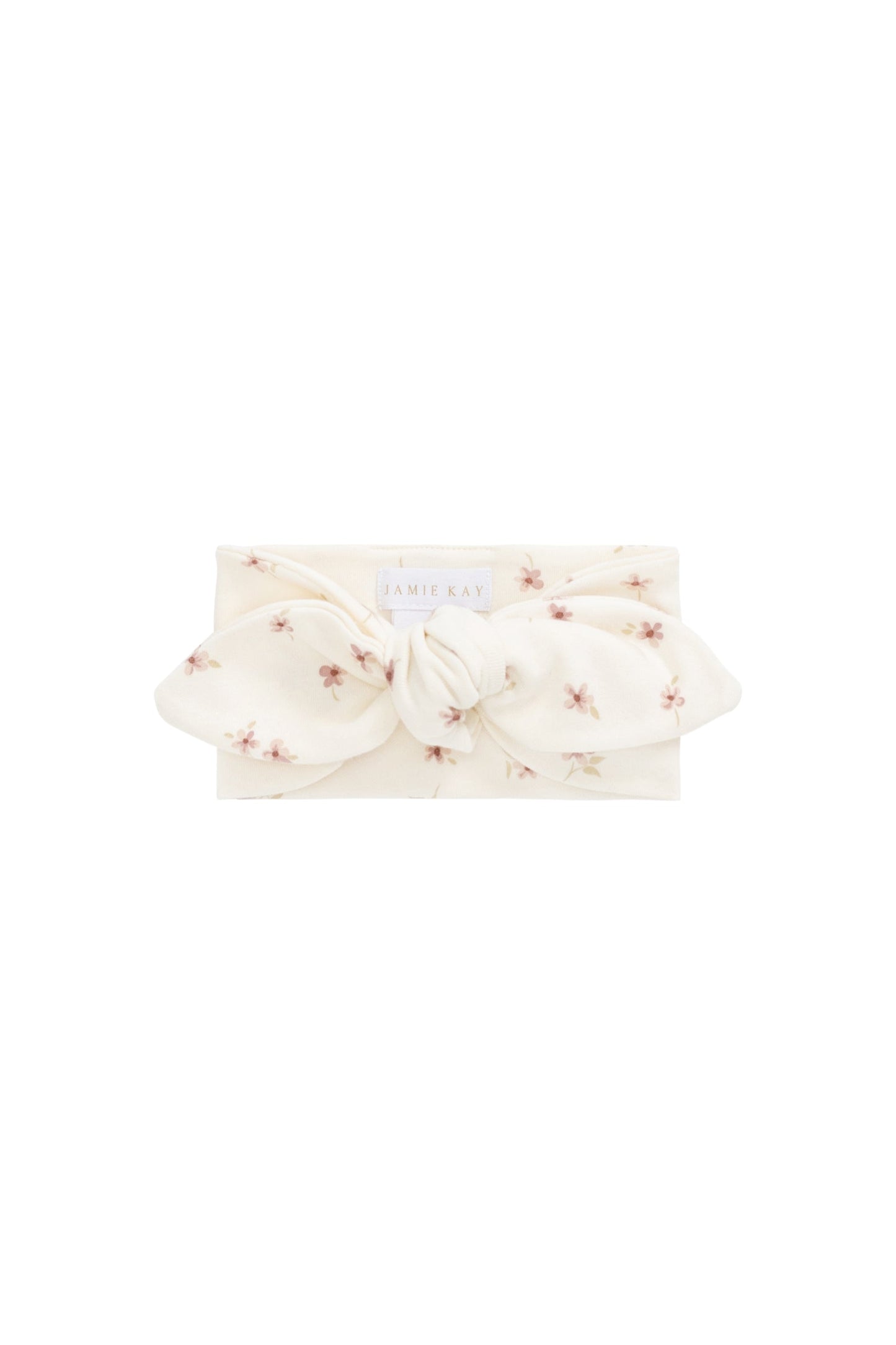 Organic Cotton Headband - Simple Flowers Egret