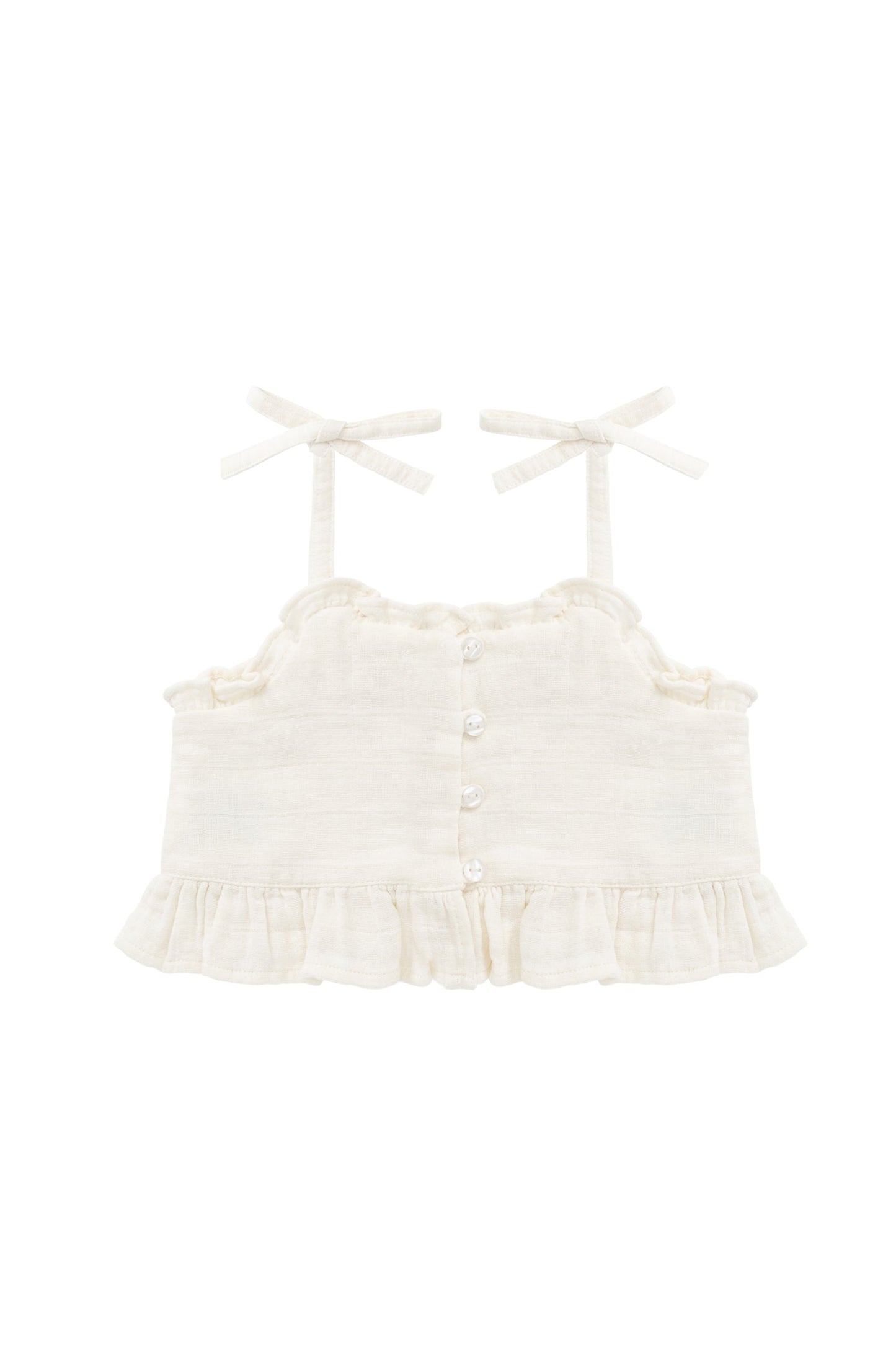 Organic Cotton Muslin Mirabel Top - Parchment
