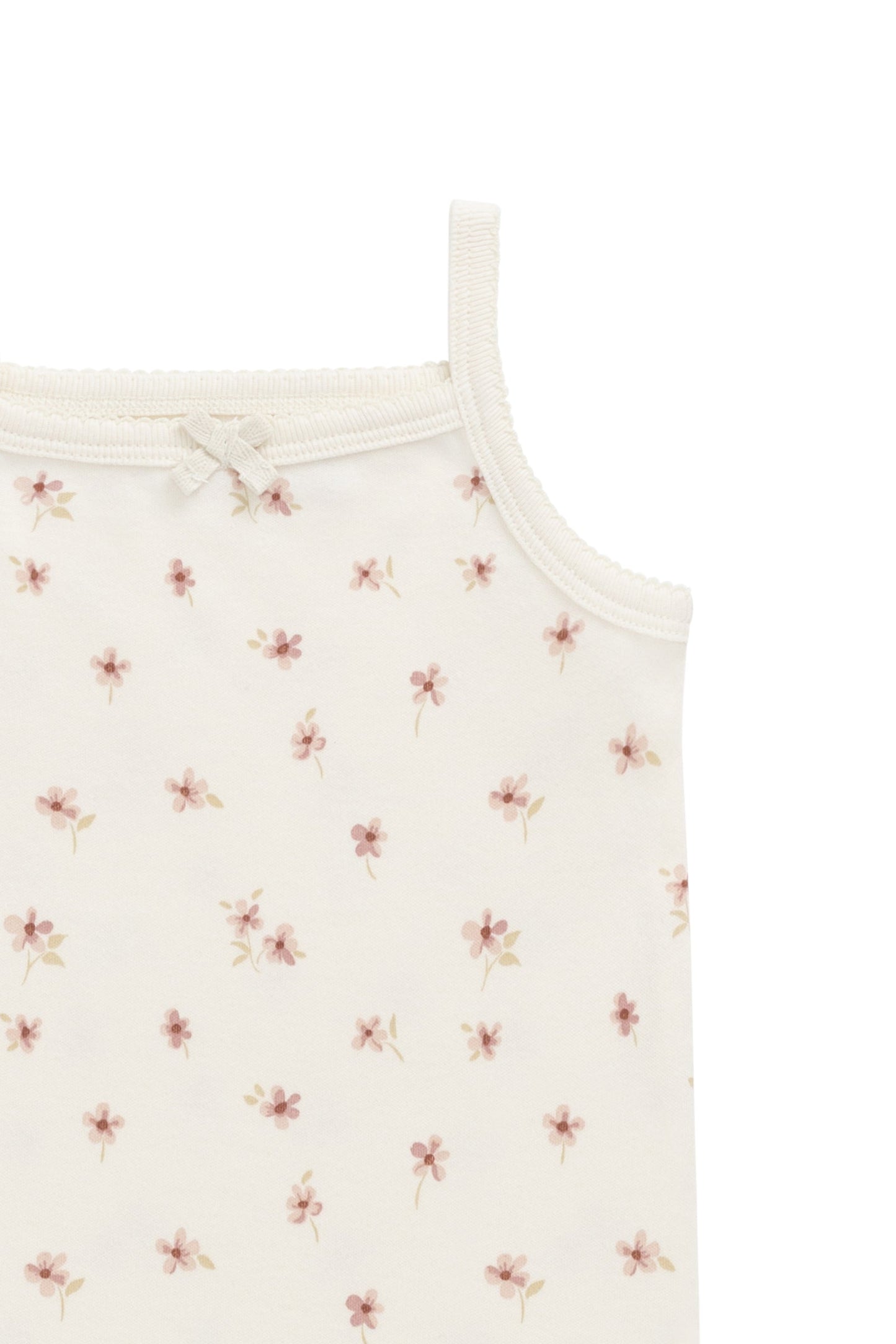 Organic Cotton Singlet - Simple Flowers Egret