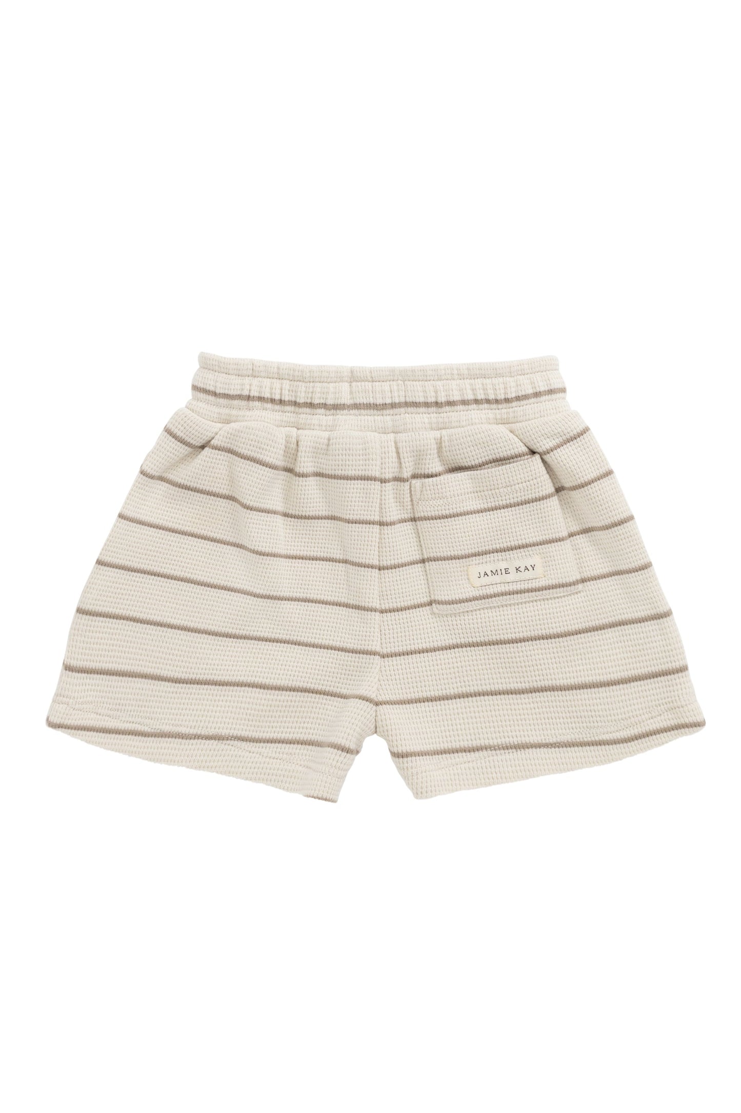 Organic Cotton Waffle Leith Short - General Stripe Cassava/Batch