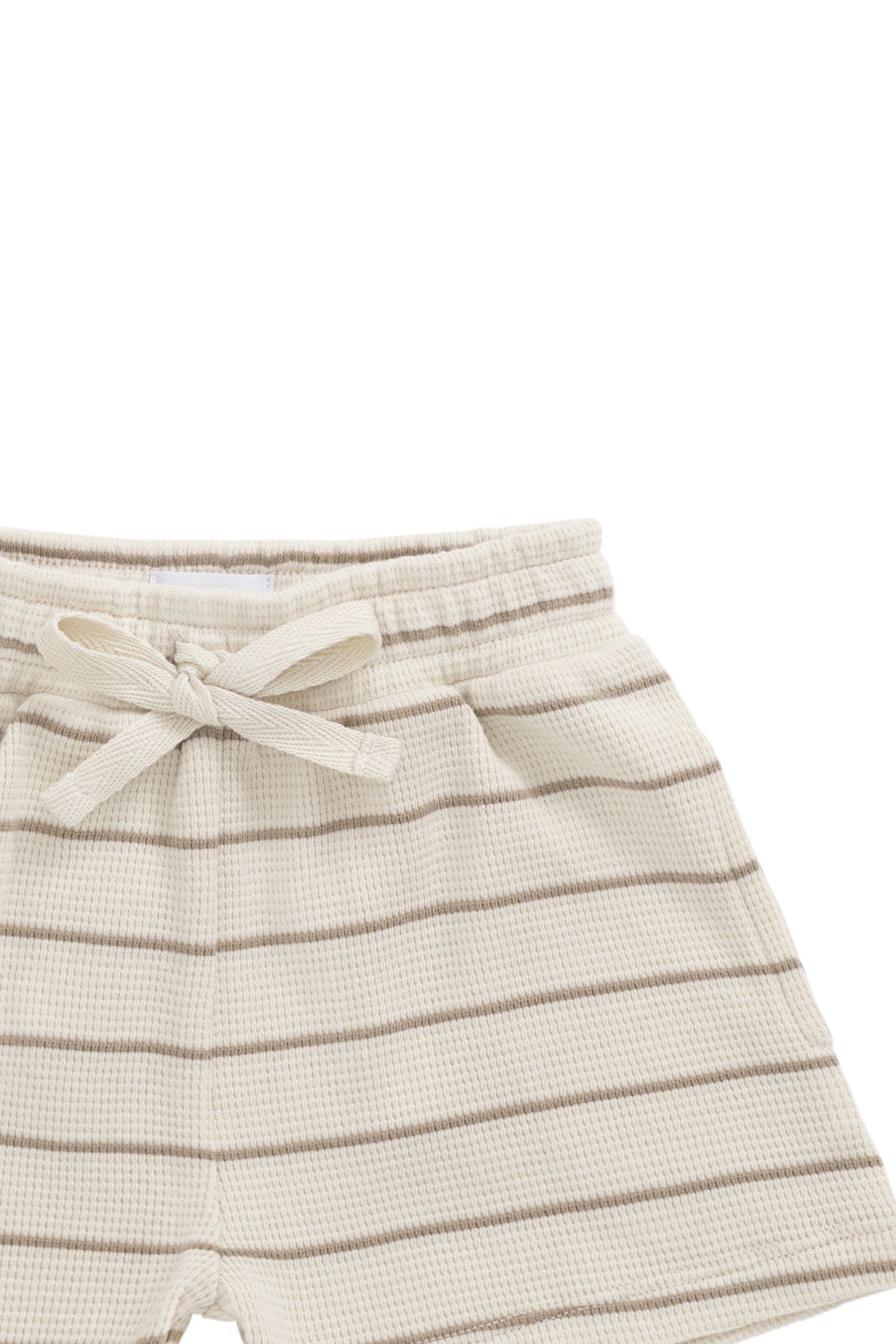 Organic Cotton Waffle Leith Short - General Stripe Cassava/Batch