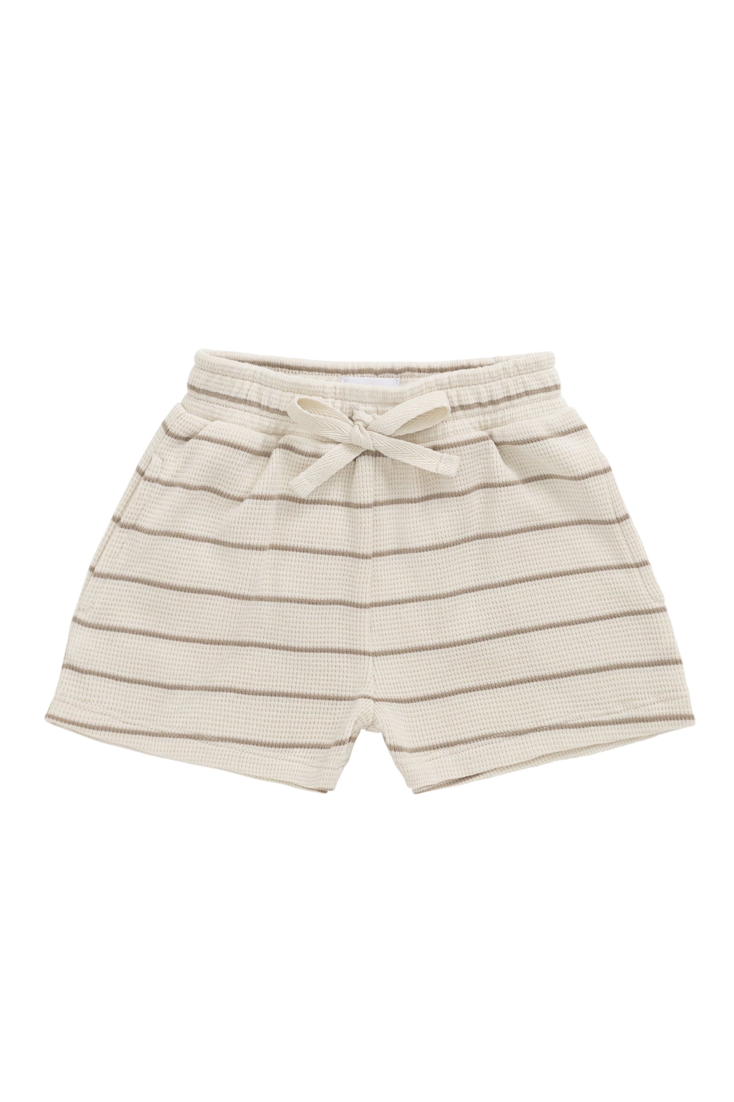 Organic Cotton Waffle Leith Short - General Stripe Cassava/Batch