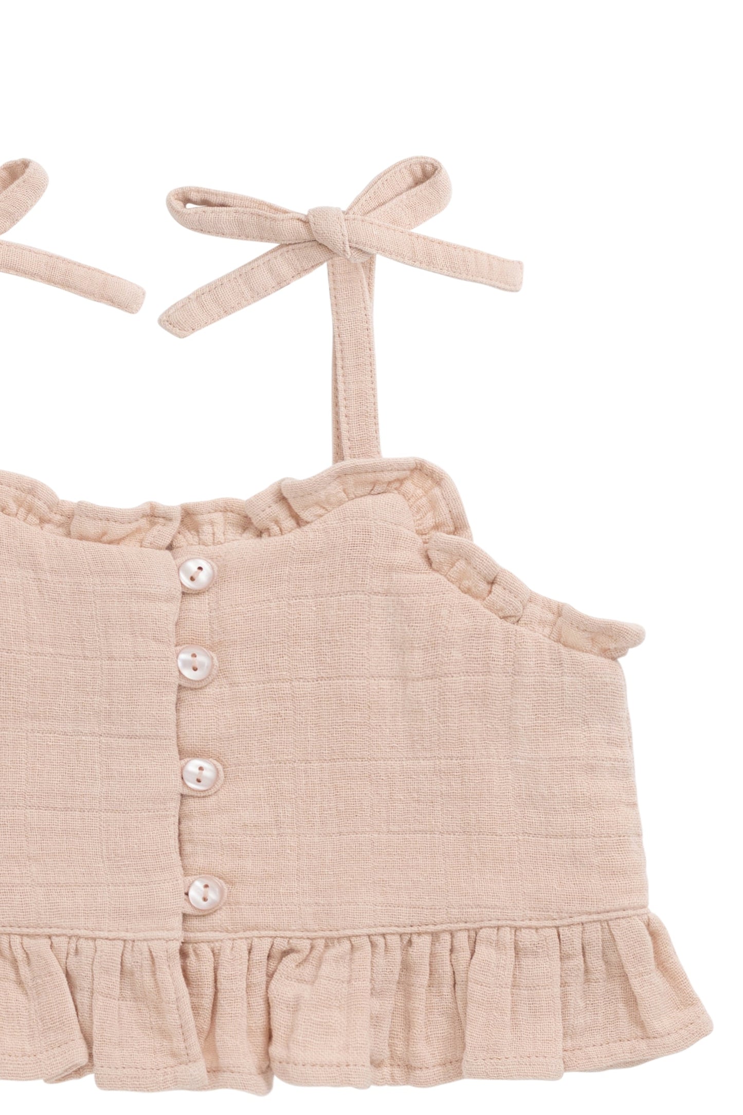 Organic Cotton Muslin Mirabel Top - Chalky Pink