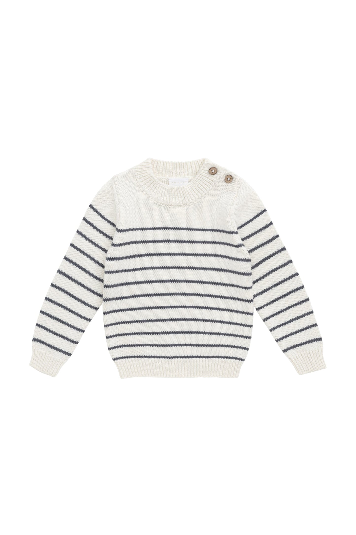 Malcolm Knitted Jumper - Malcolm Stripe Cloud/Atlantic