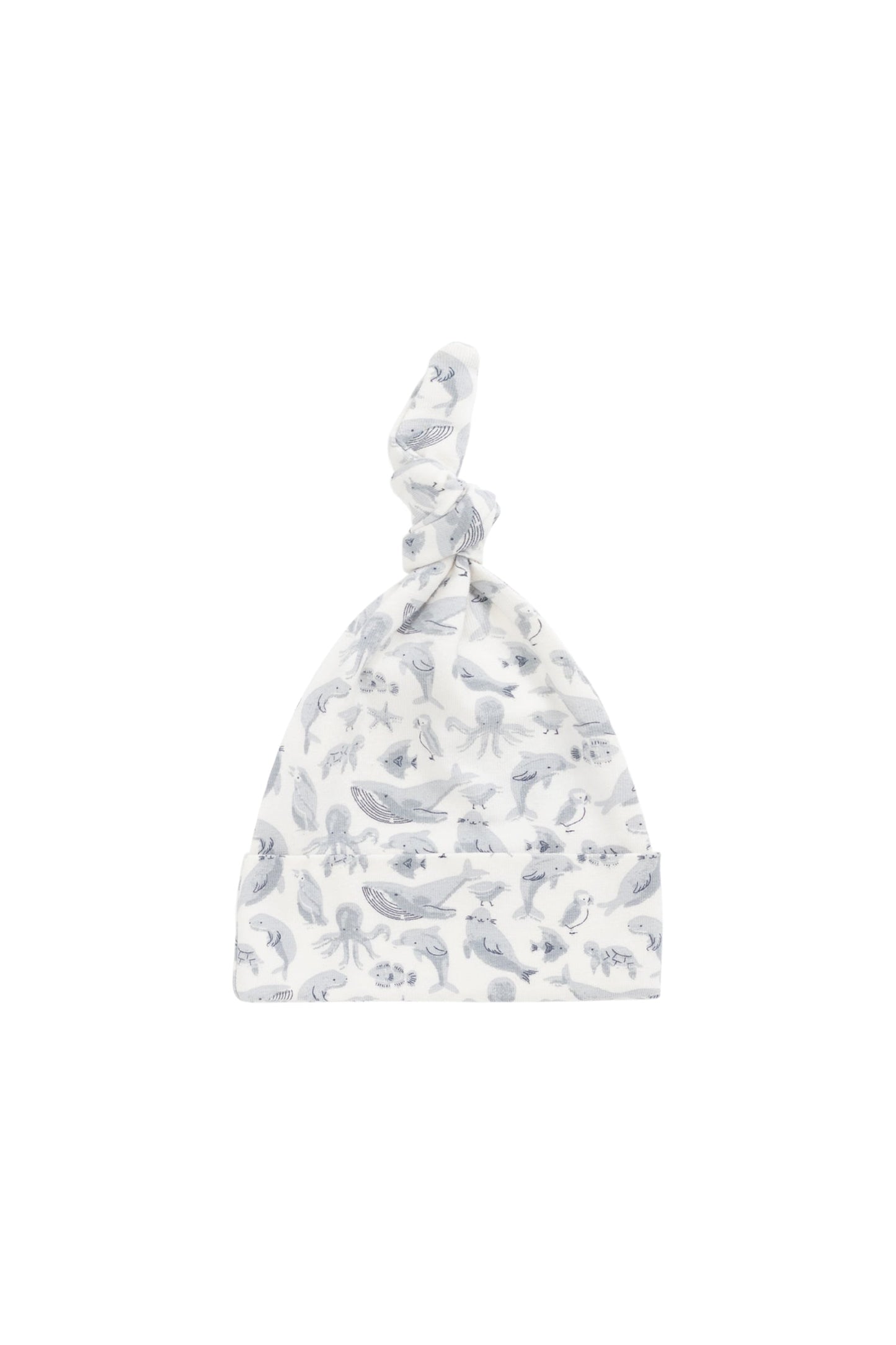 Organic Cotton Knot Beanie - Sea Life