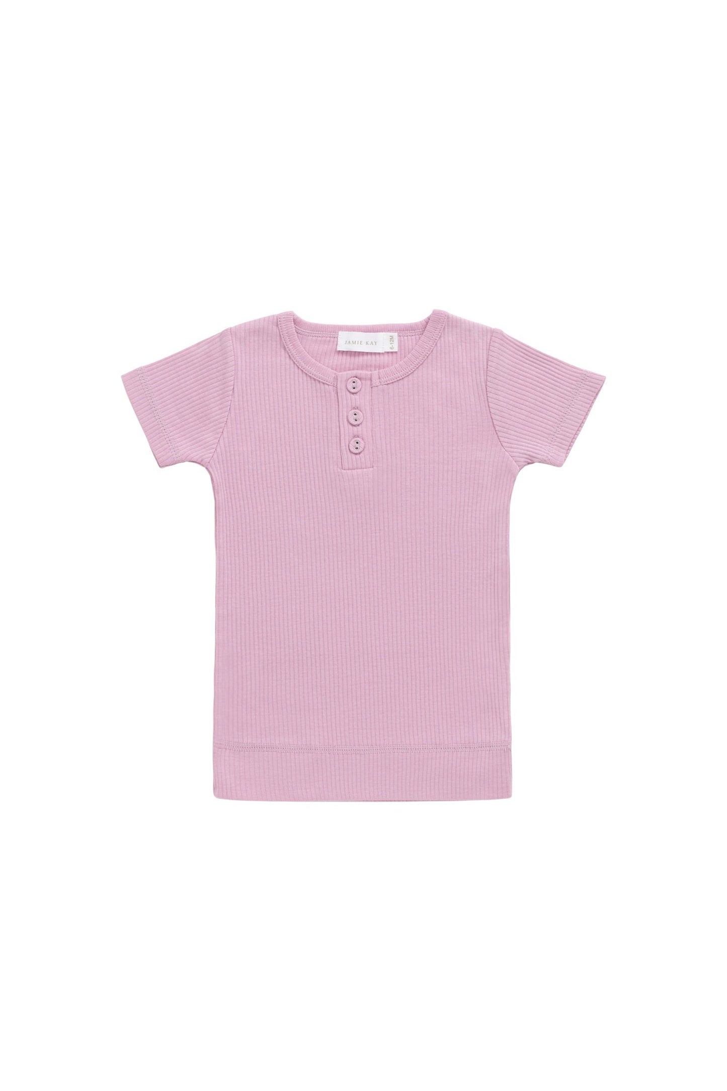 Organic Cotton Modal Henley Tee - Dahlia