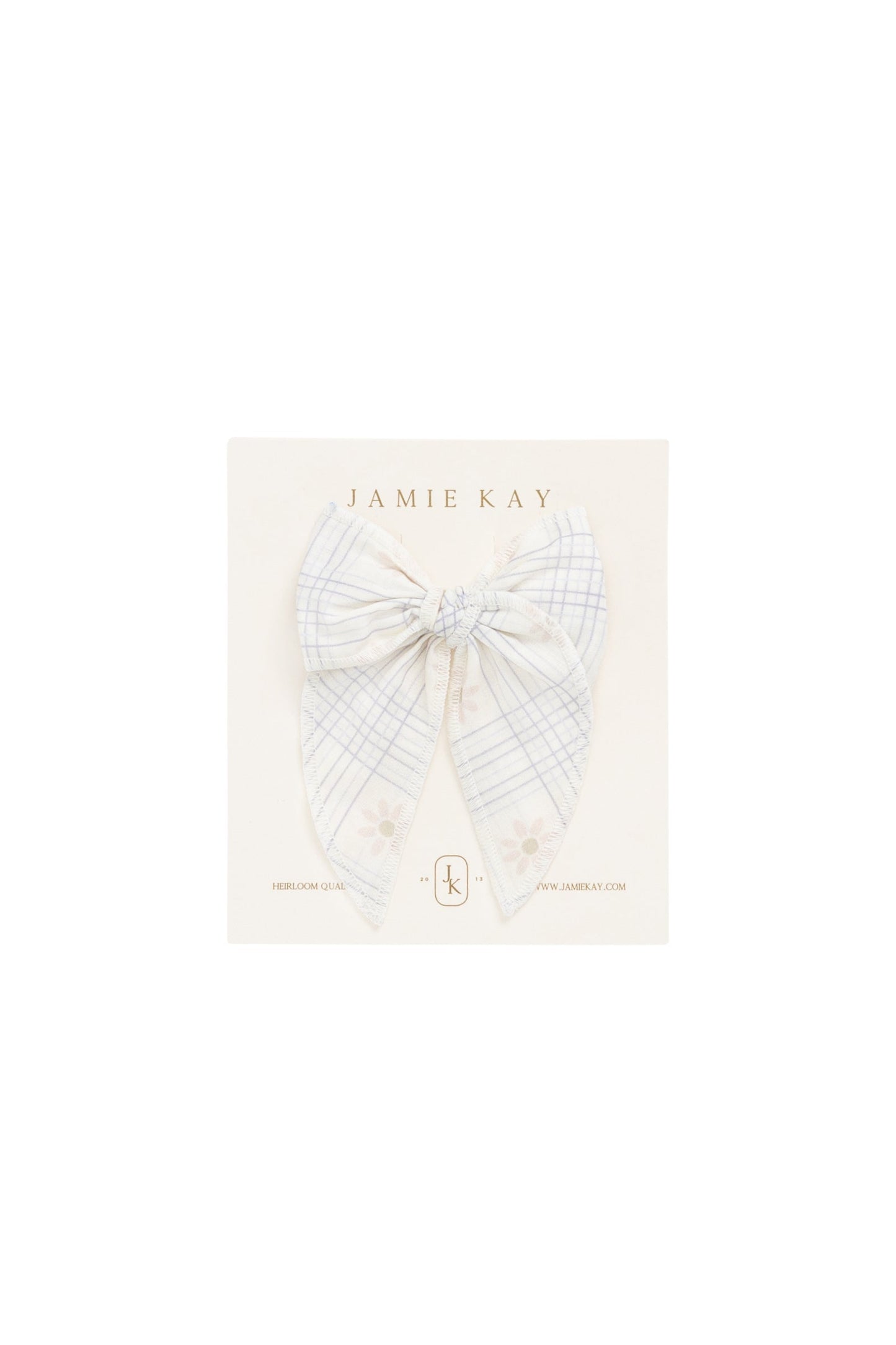 Organic Cotton Volie Bow - Marguerite Egret