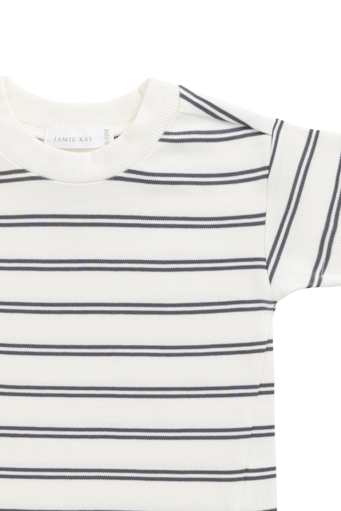 Pima Cotton Otis Tee - Dual Stripe Atlantic/Cloud
