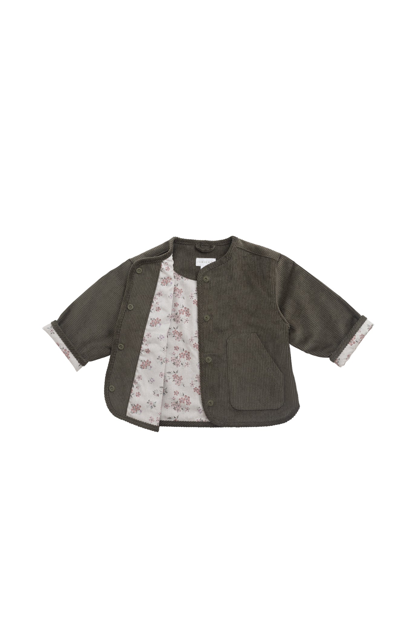 Esther Corduroy Jacket - Khaki/Selena Blush