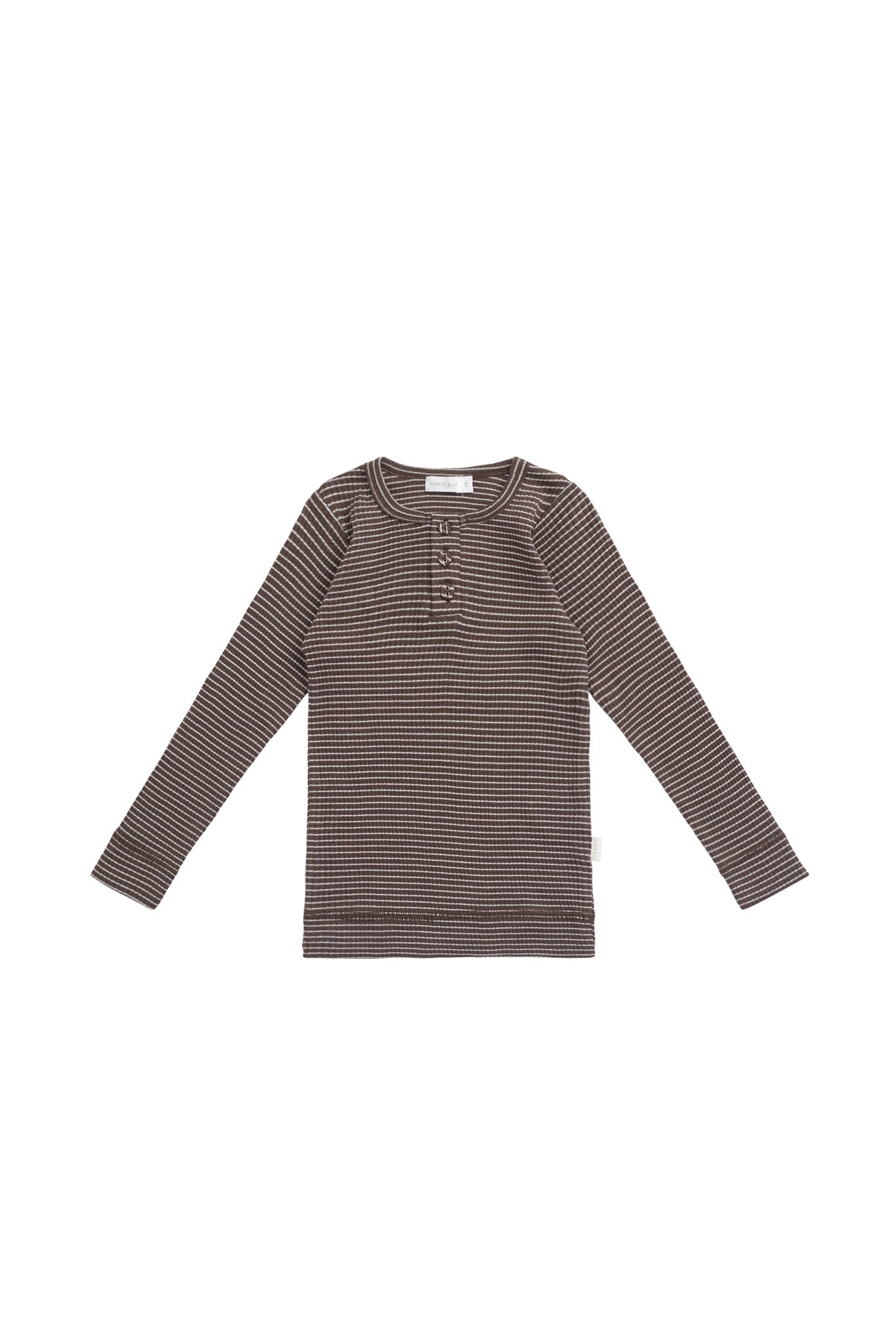 Organic Cotton Modal Long Sleeve Top - Little Stripe Earth/Cloud