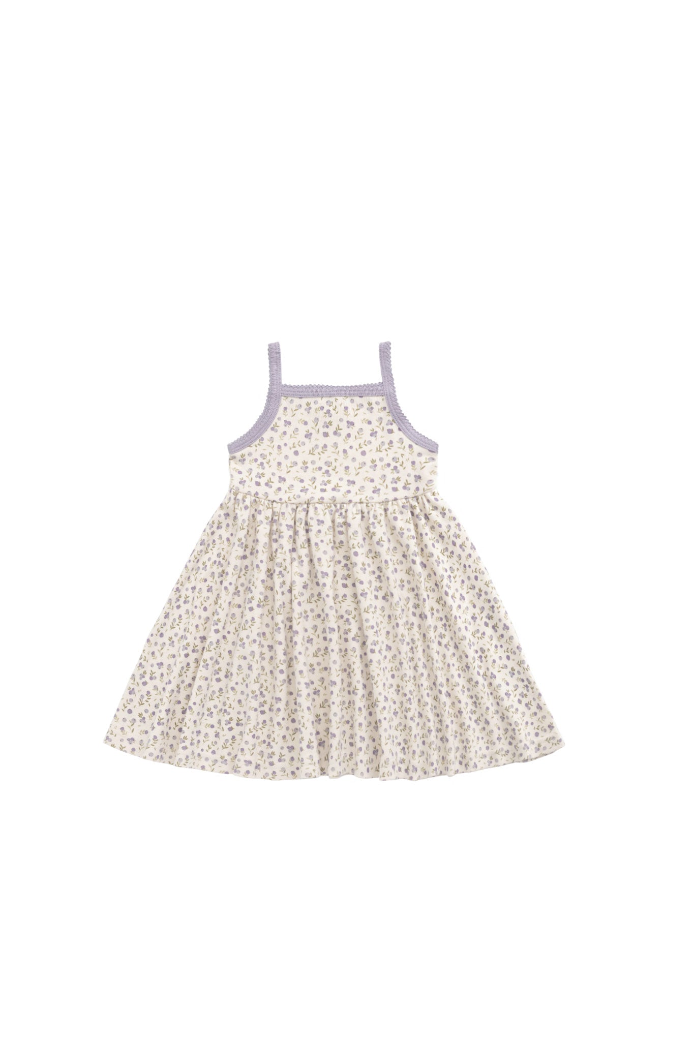 Organic Cotton Samantha Dress - Blueberry Field Raindrops