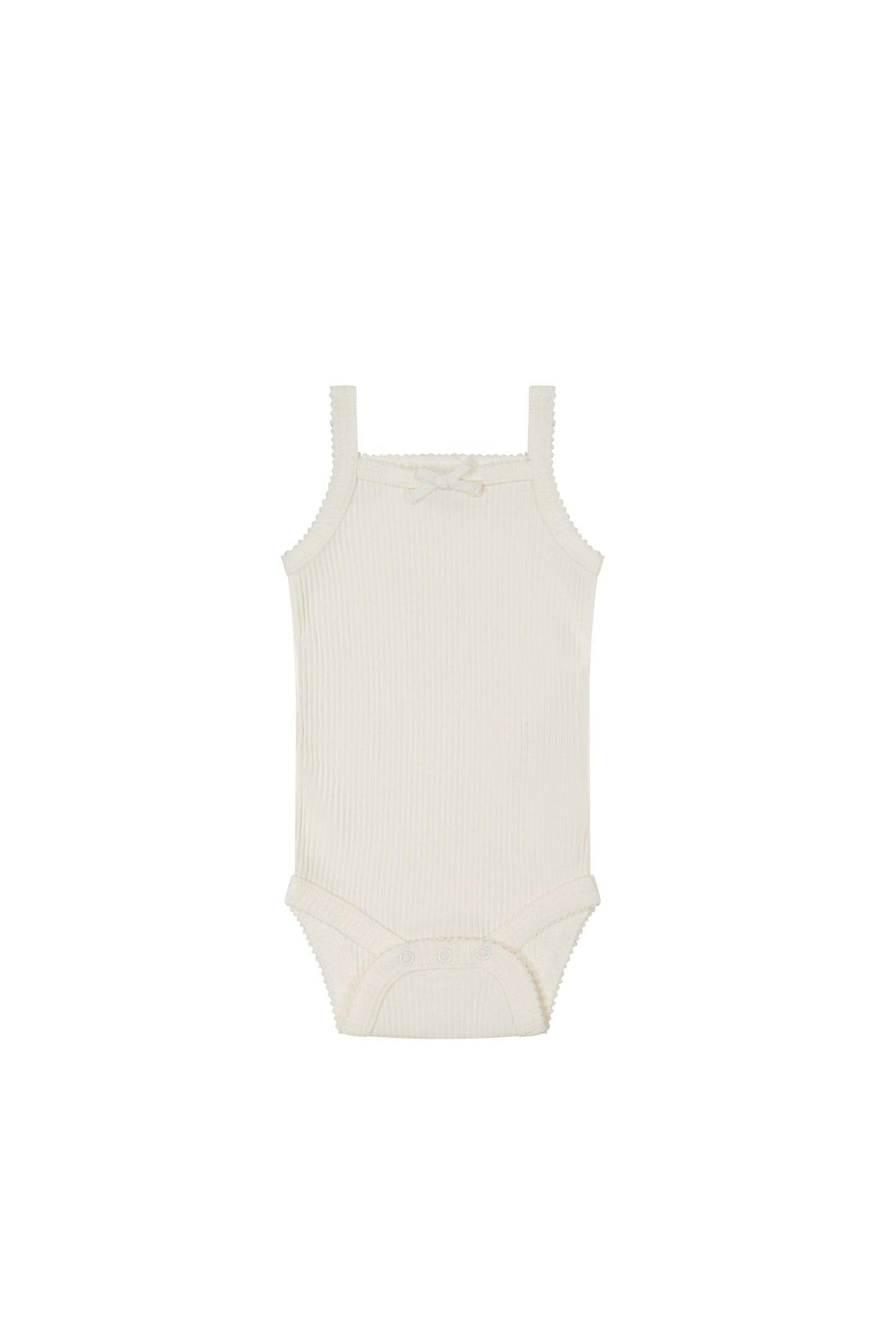Organic Cotton Modal Singlet Bodysuit - Milk
