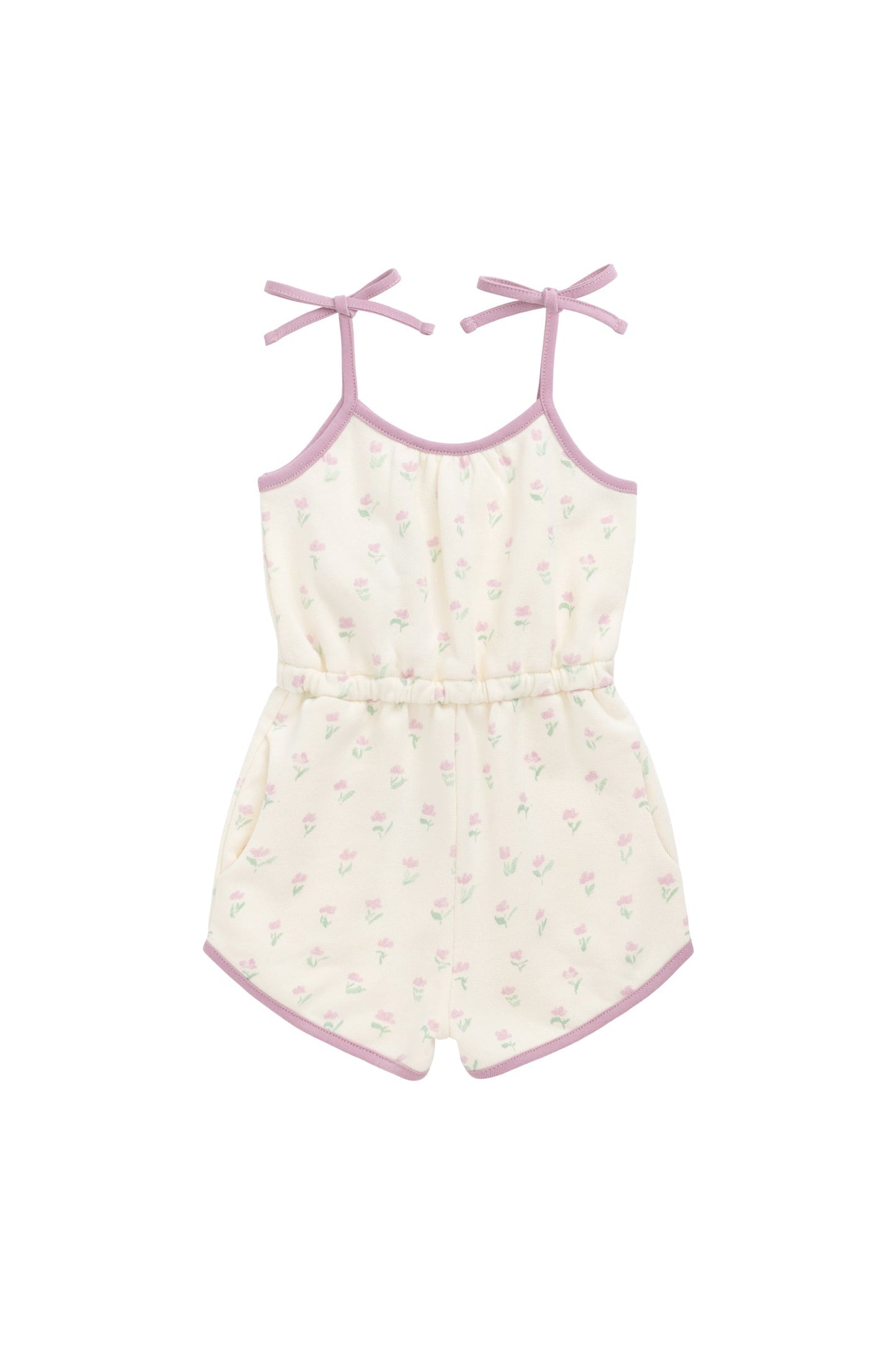 Organic Cotton Lilith Playsuit - Lila Pink