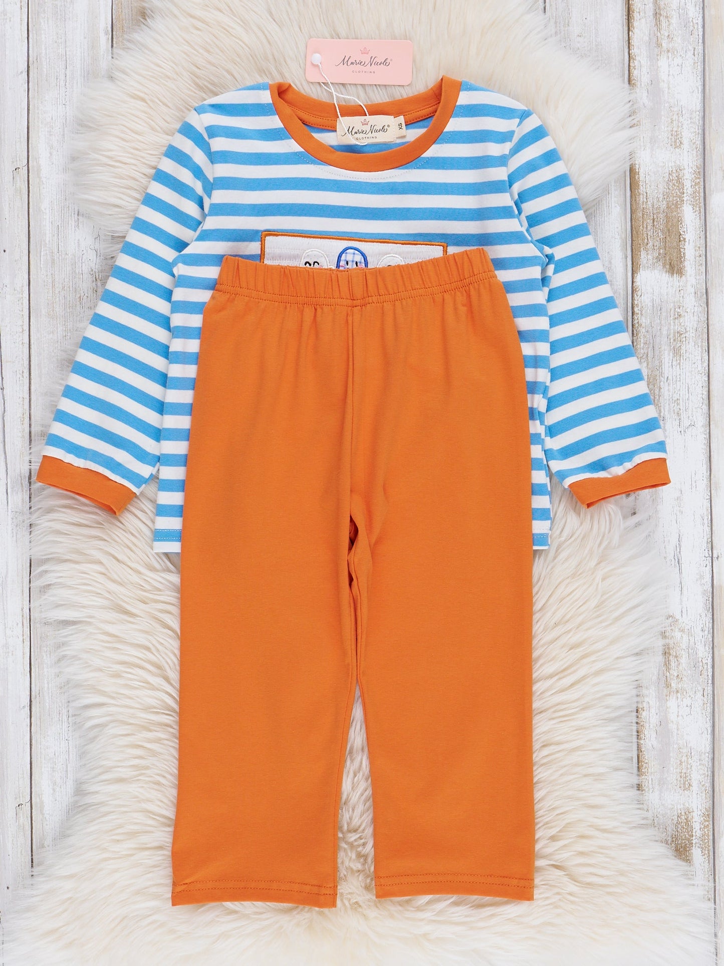 Blue Striped Ghost Friends Outfit