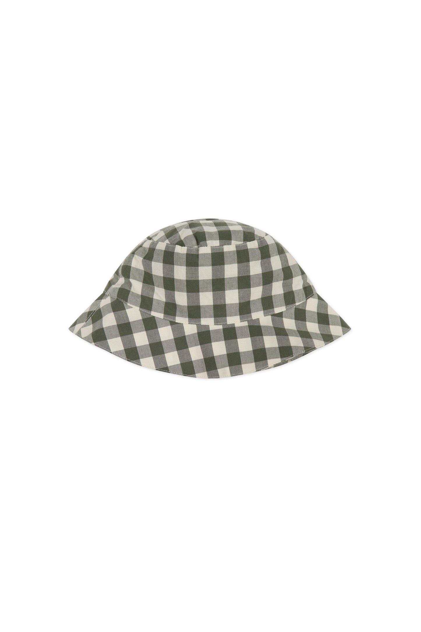 Organic Cotton Bucket Hat - Gingham Grape Leaf