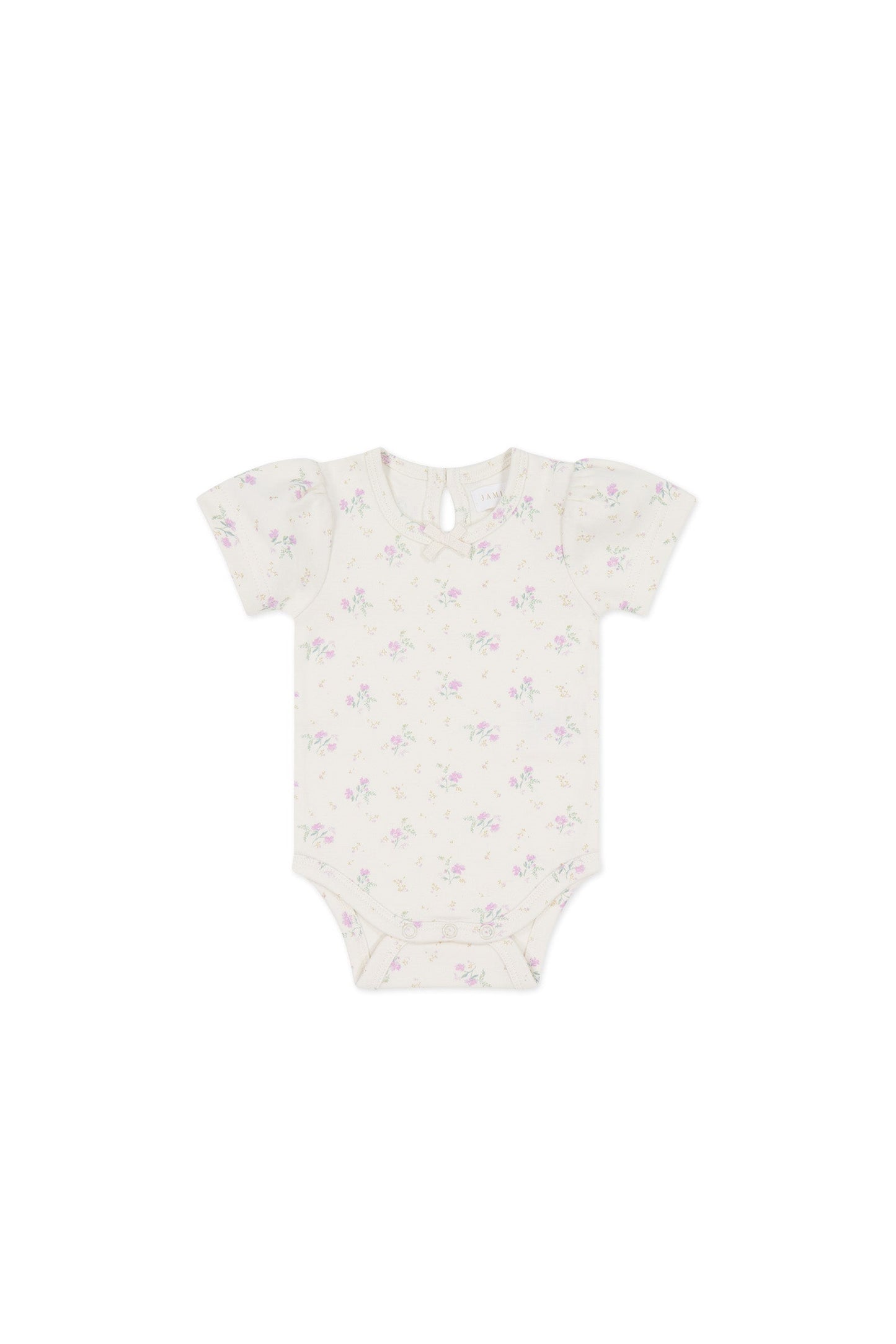 Organic Cotton Cap Sleeve Bodysuit - Thelma Orchid