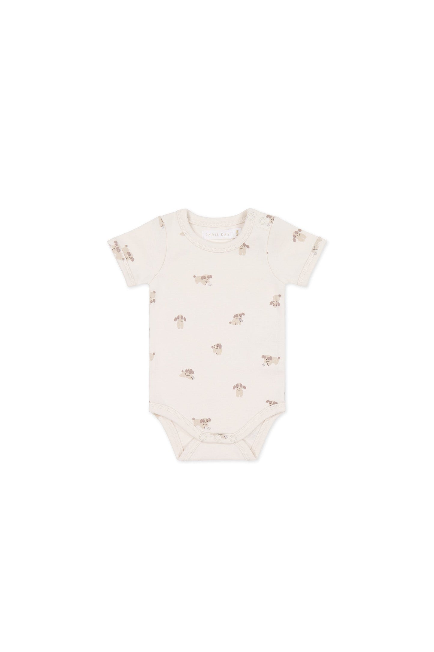 Organic Cotton Hudson Short Sleeve Bodysuit - Sasha Puppy Tofu