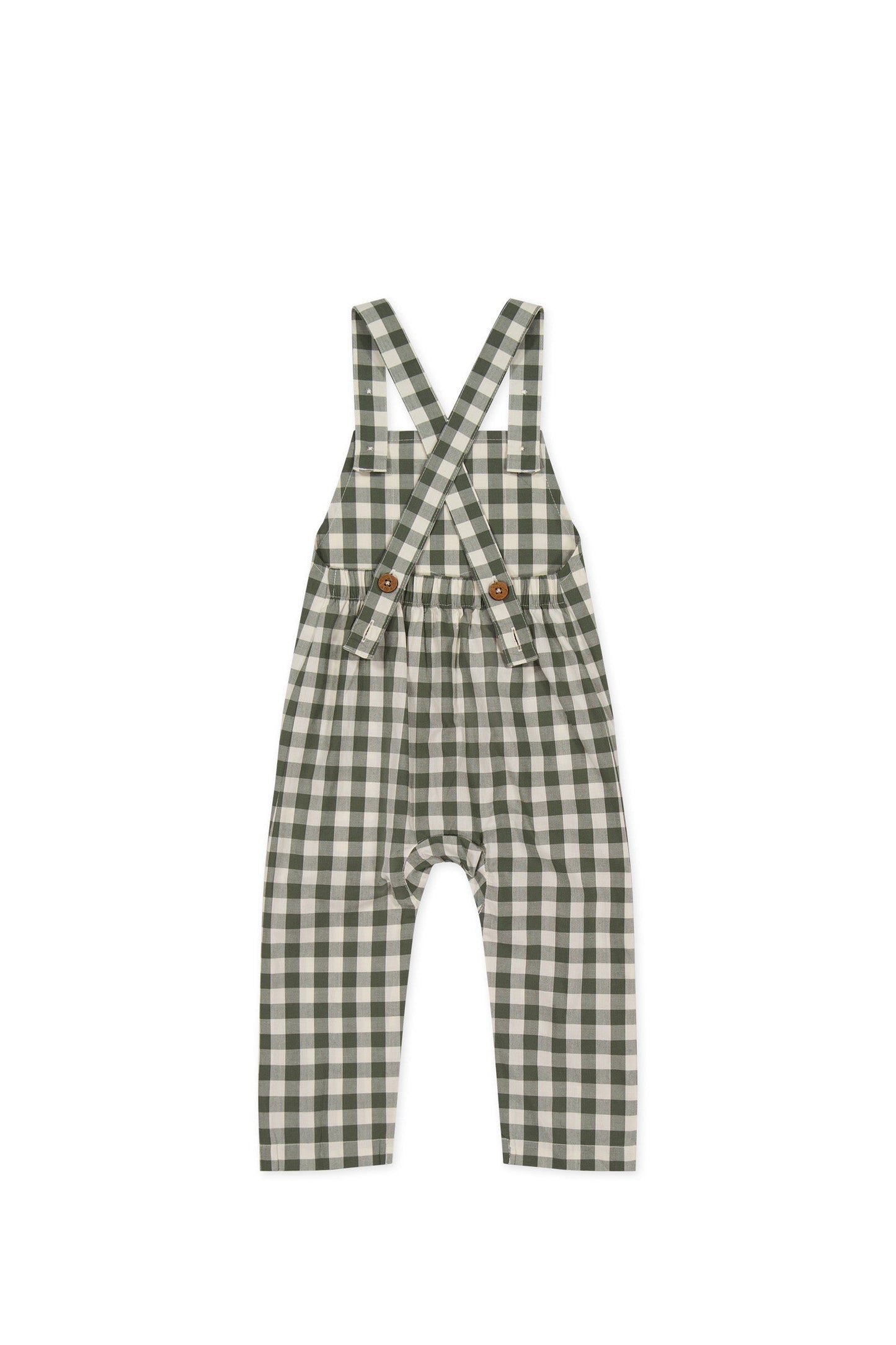 Organic Cotton Kingston Overall - Gingham Grape Leaf