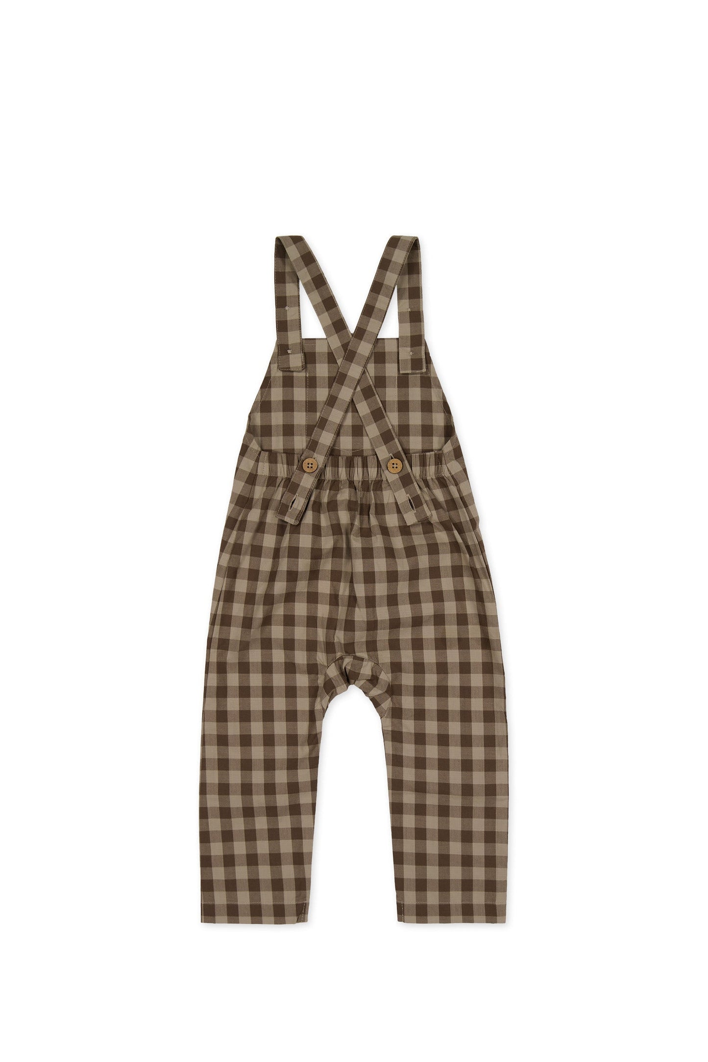 Organic Cotton Kingston Overall - Gingham Shitake