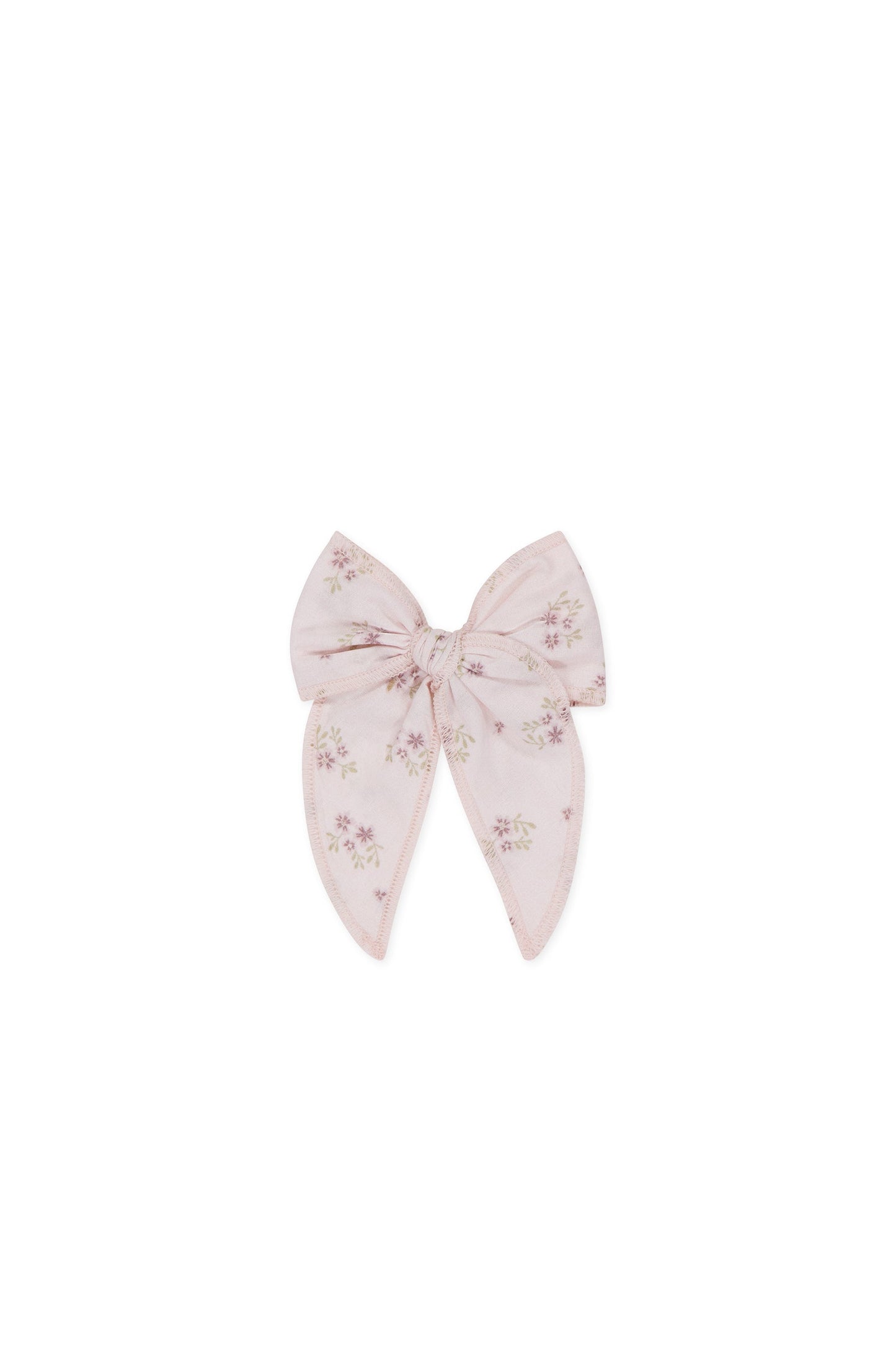Organic Cotton Volie Bow - Rose Floral Pink