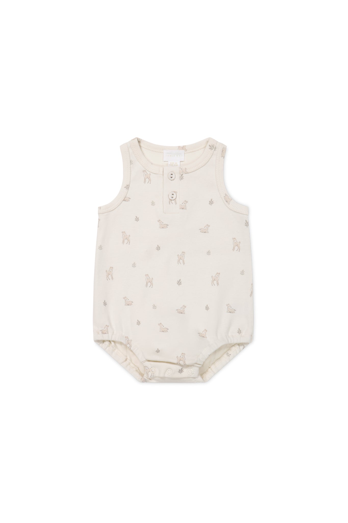 Pima Cotton Noah Playsuit - Fable Deer Cloud