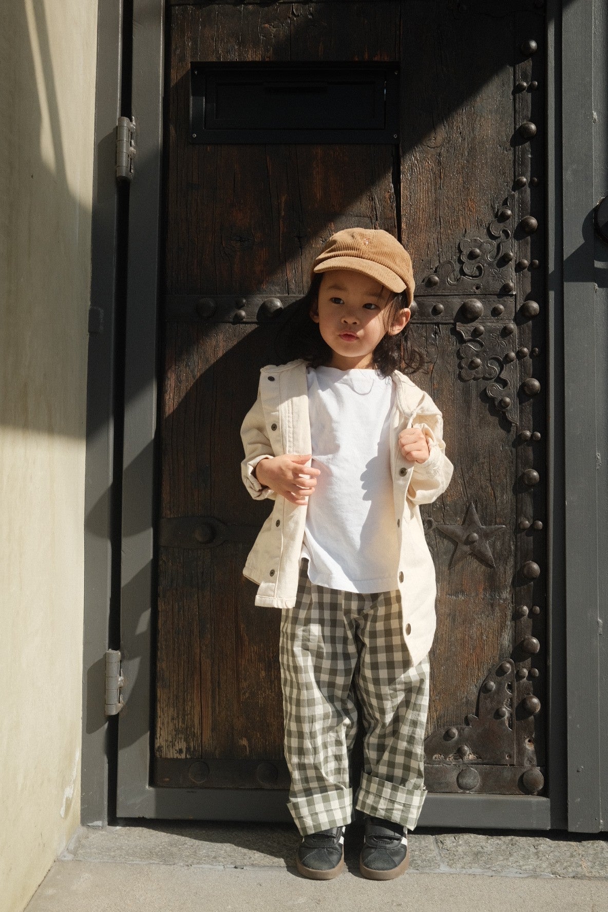 Organic Cotton Kingston Pant - Gingham Grape Leaf