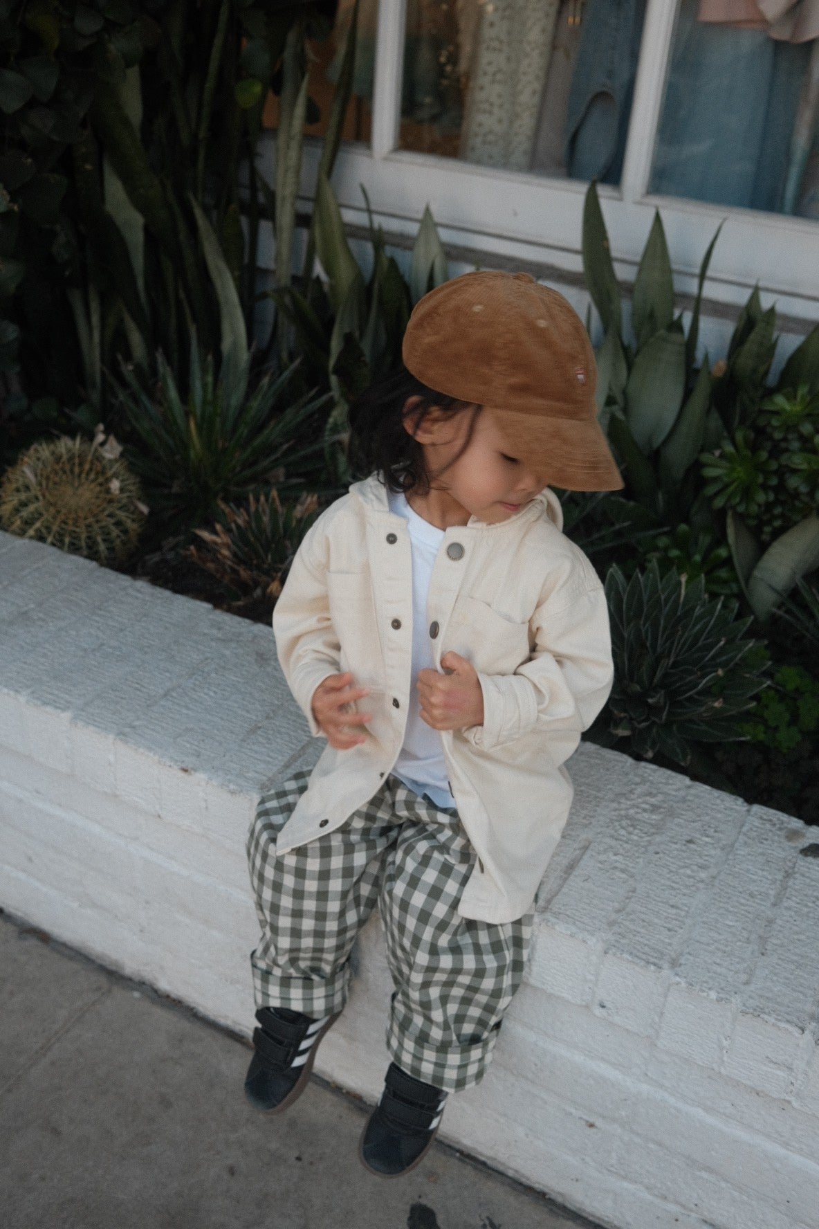 Organic Cotton Kingston Pant - Gingham Grape Leaf