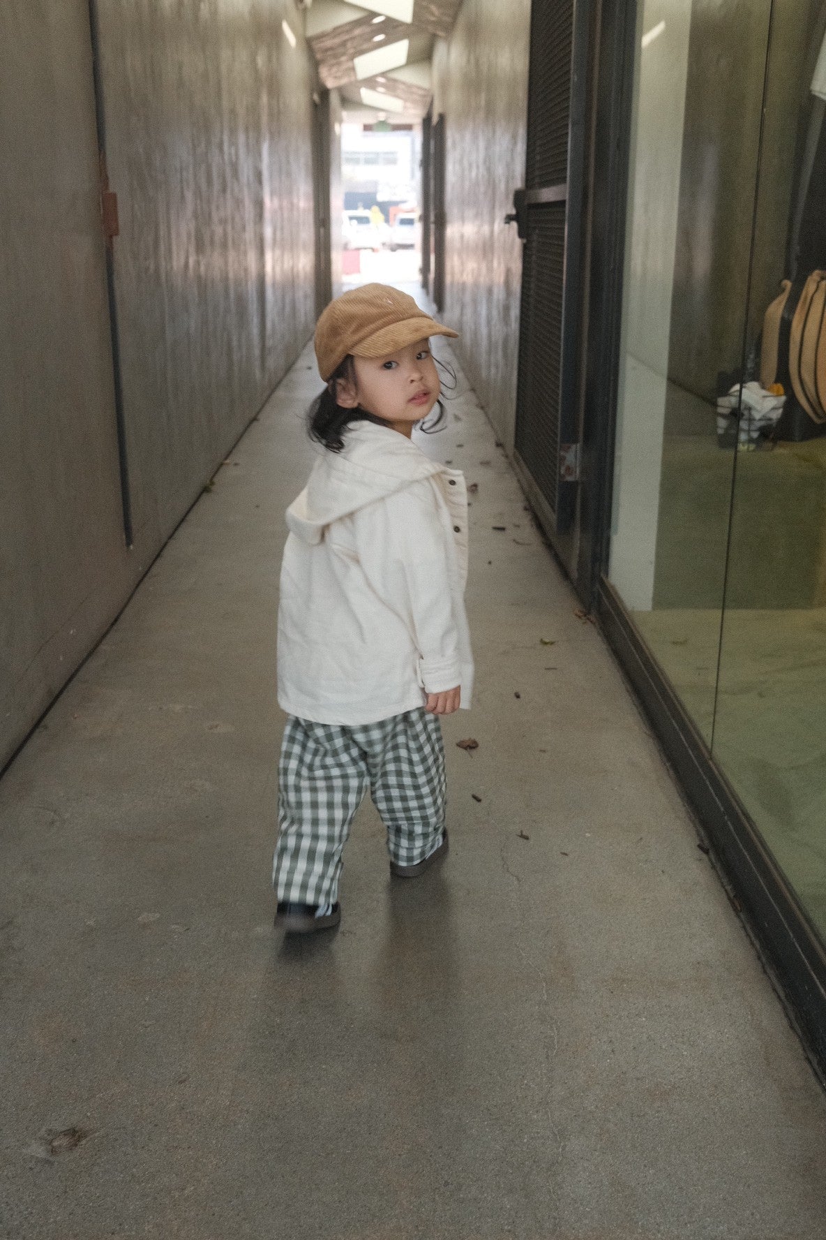 Organic Cotton Kingston Pant - Gingham Grape Leaf