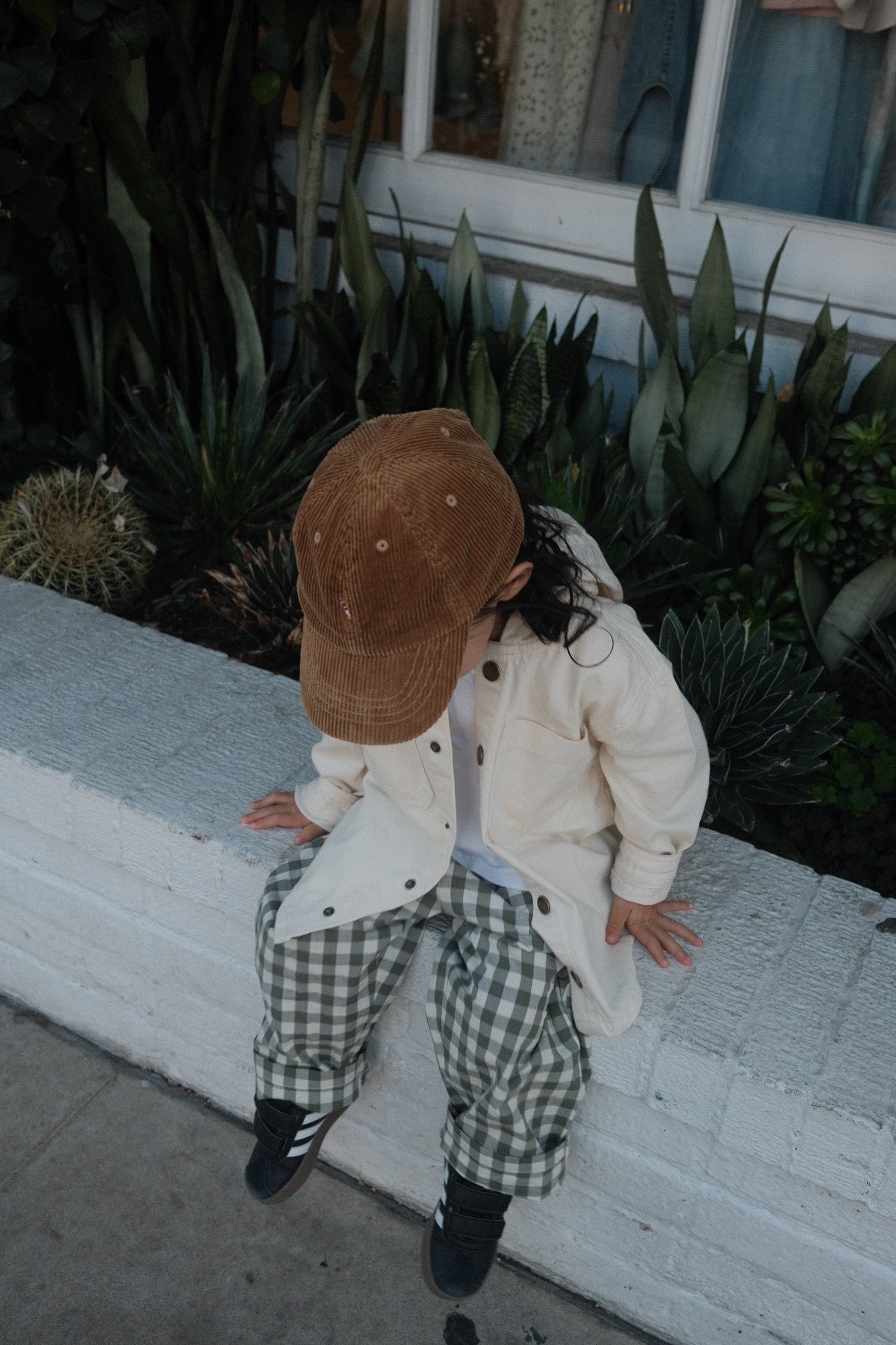 Organic Cotton Kingston Pant - Gingham Grape Leaf