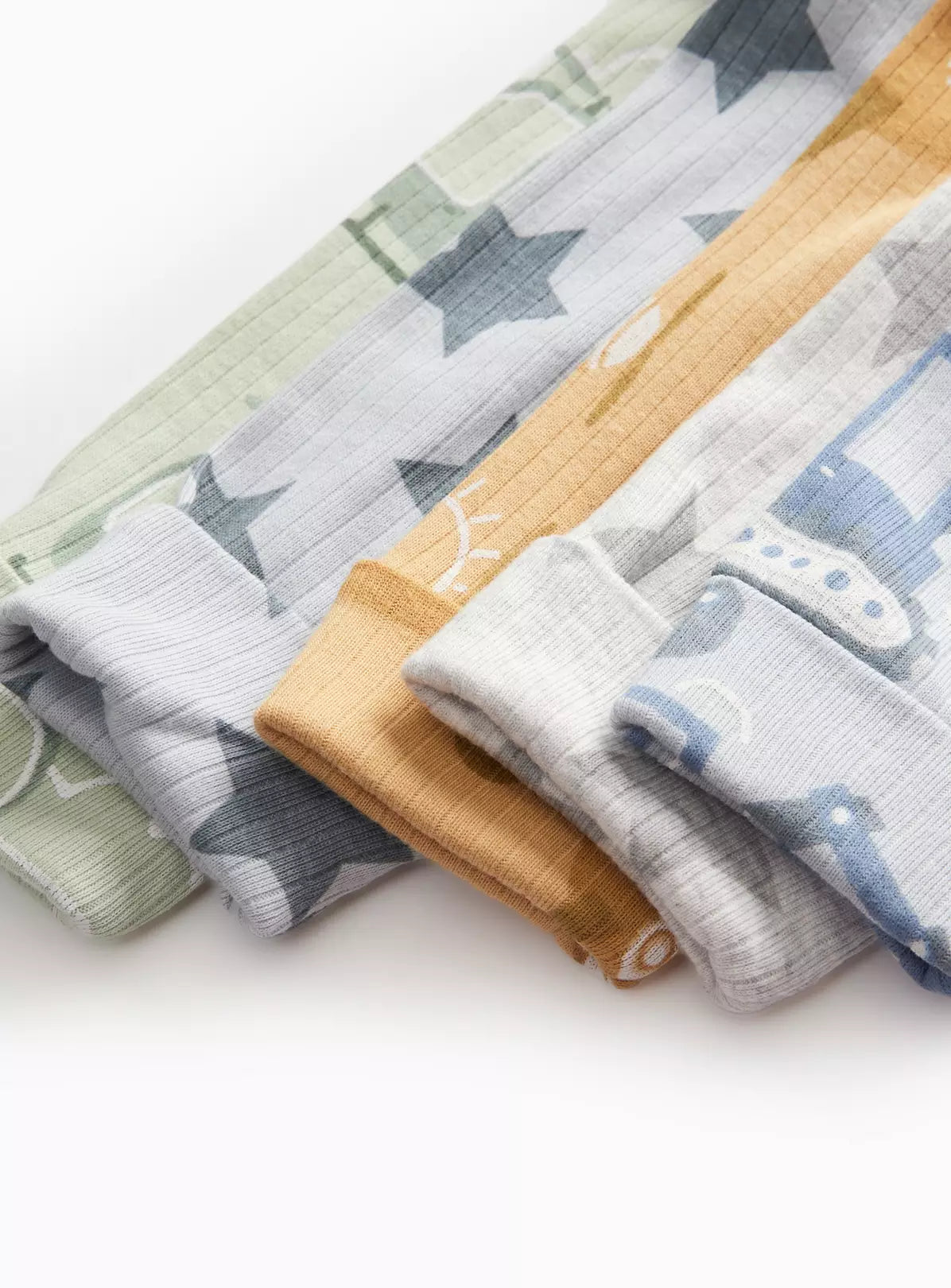 Vehicle Printed Ribbed Sleepsuit 5 Pack Up to 1 mth