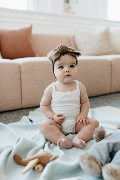 Organic Cotton Modal Singlet Bodysuit  - Milk