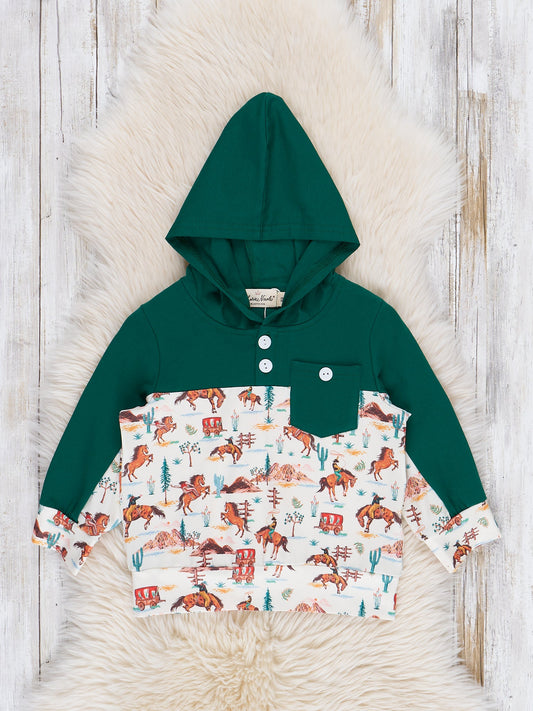 Vintage Wild West Hooded Shirt