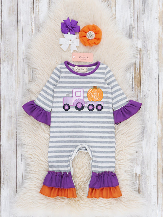Pumpkin Haulin’ Cutie Ruffle Romper